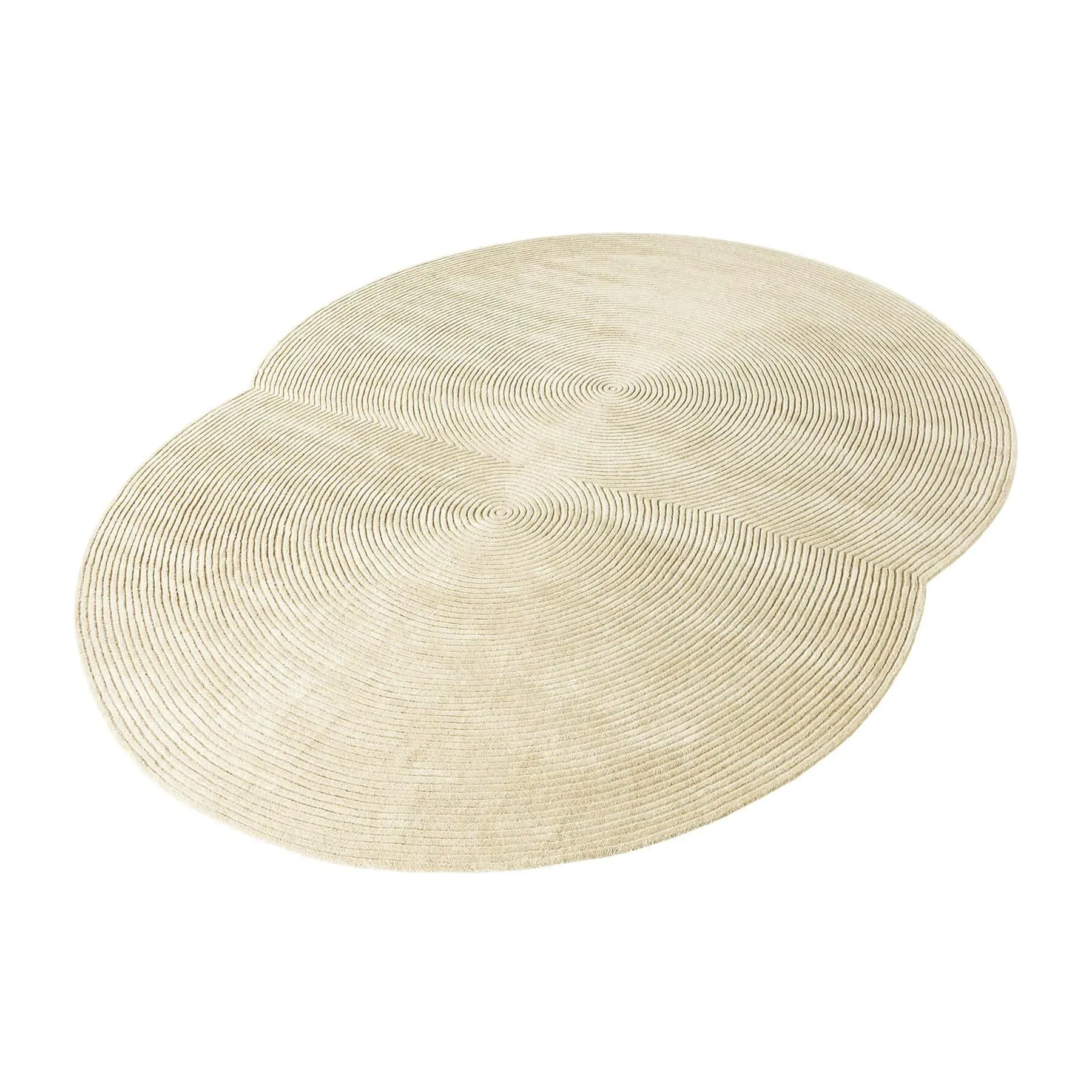 Small Round Rug - Creme, Wool