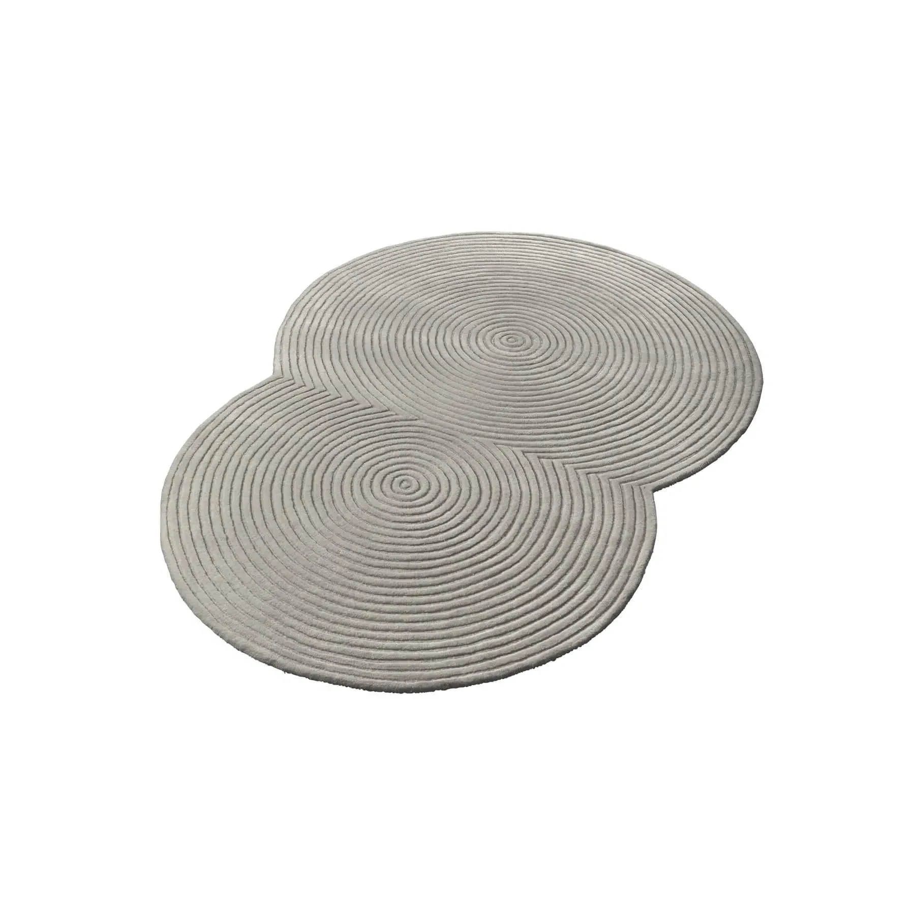 Small Round Rug - Light Grey, Wool