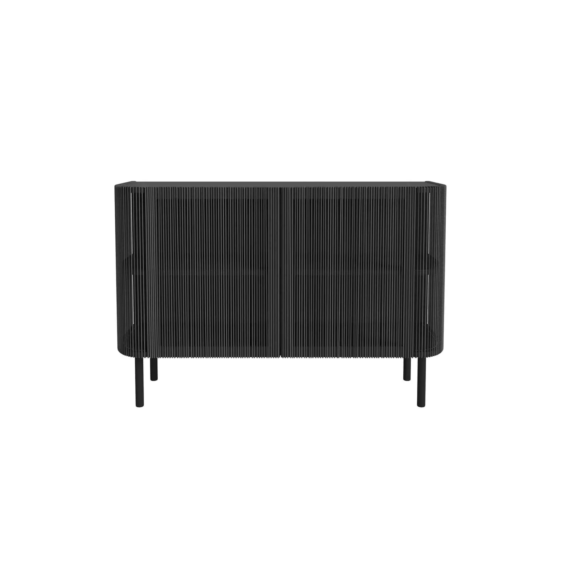 Small Sideboard with Cord Front - Black, Oak image