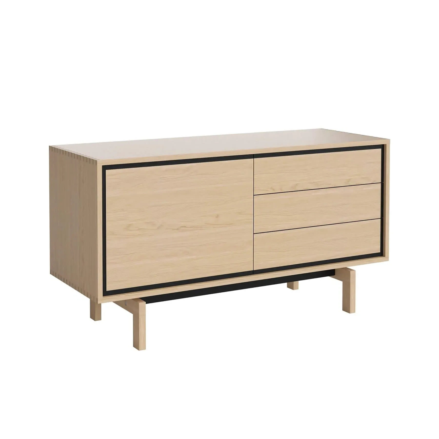 Small Sideboard with Storage - White, Oak