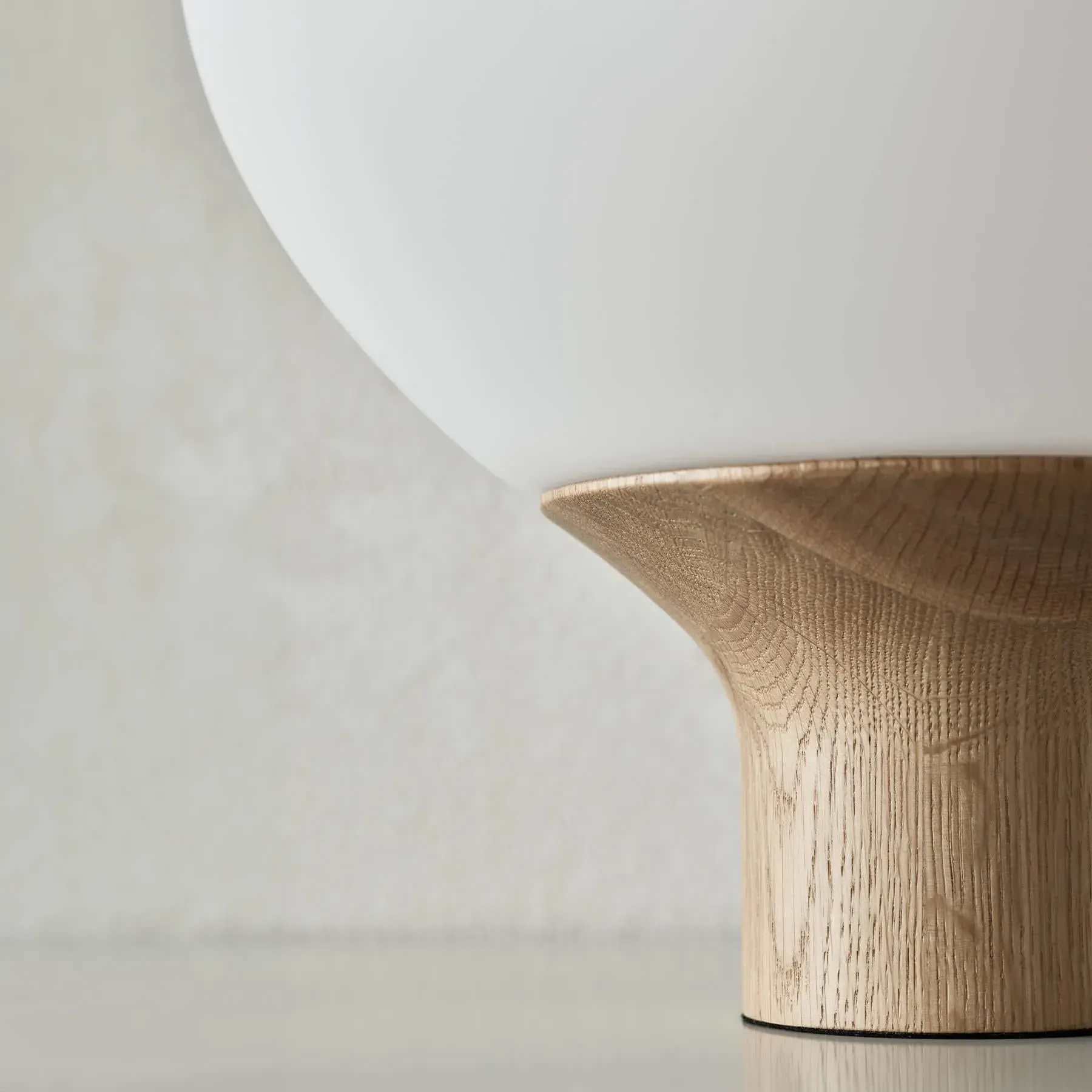 Small Table Lamp with Cord Integration - Oak