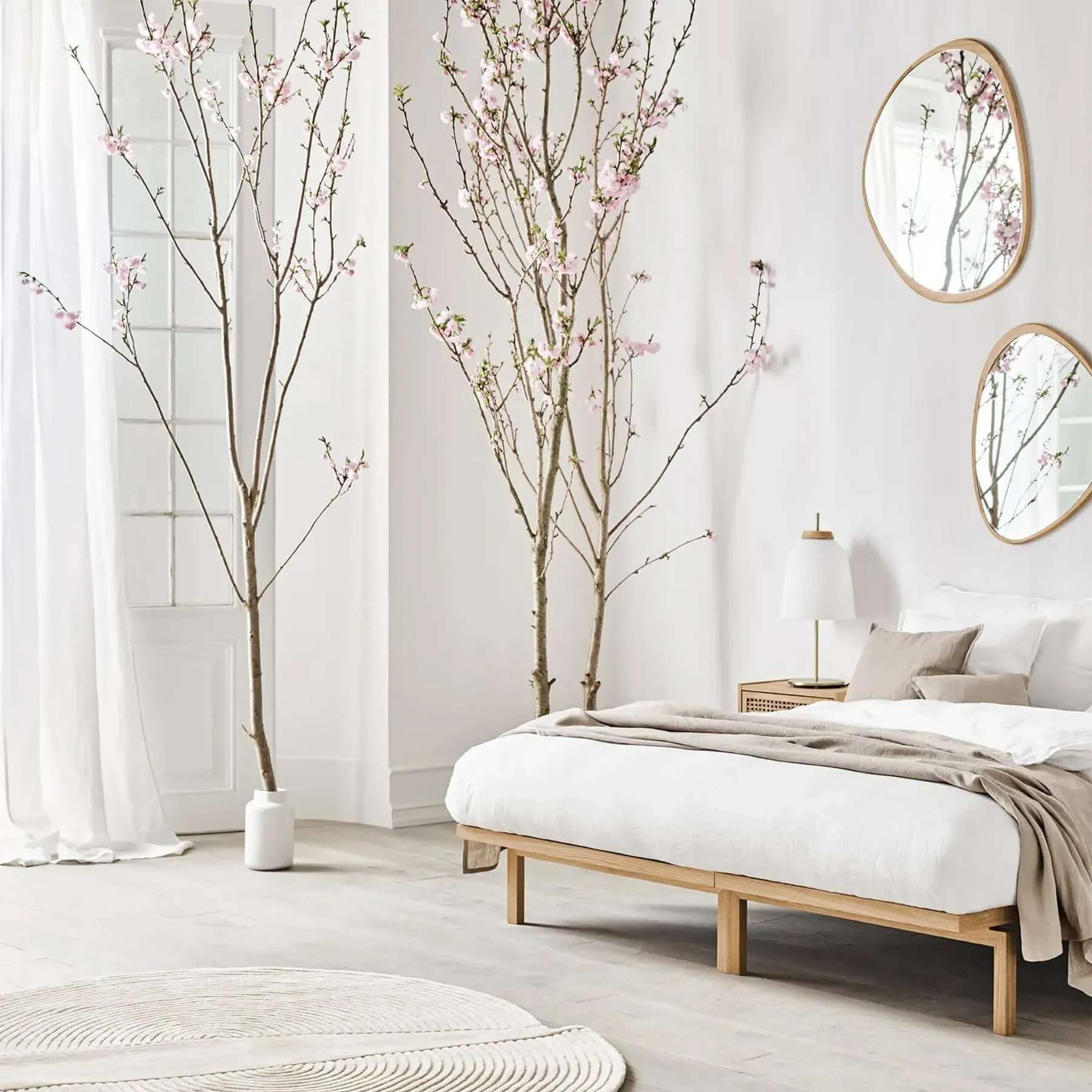 Small Wall Mirror - White, Oak