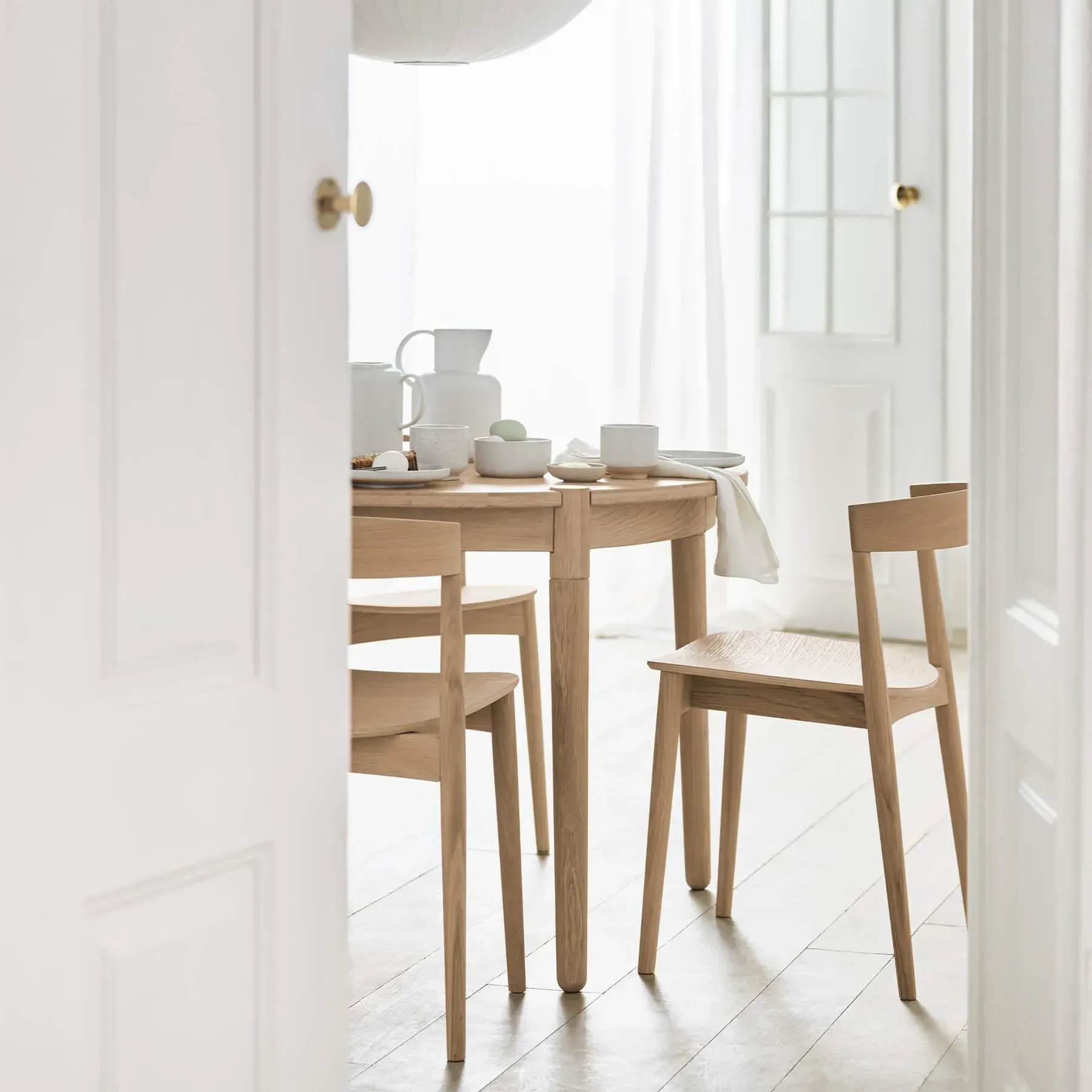 Stackable Dining Chair - Black, Lacquered Oak