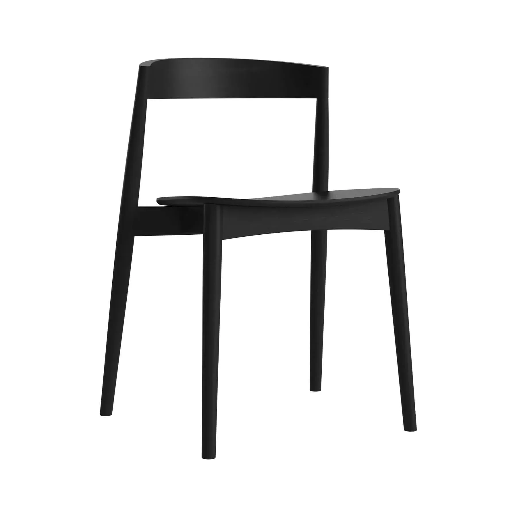 Stackable Dining Chair - Black, Lacquered Oak image