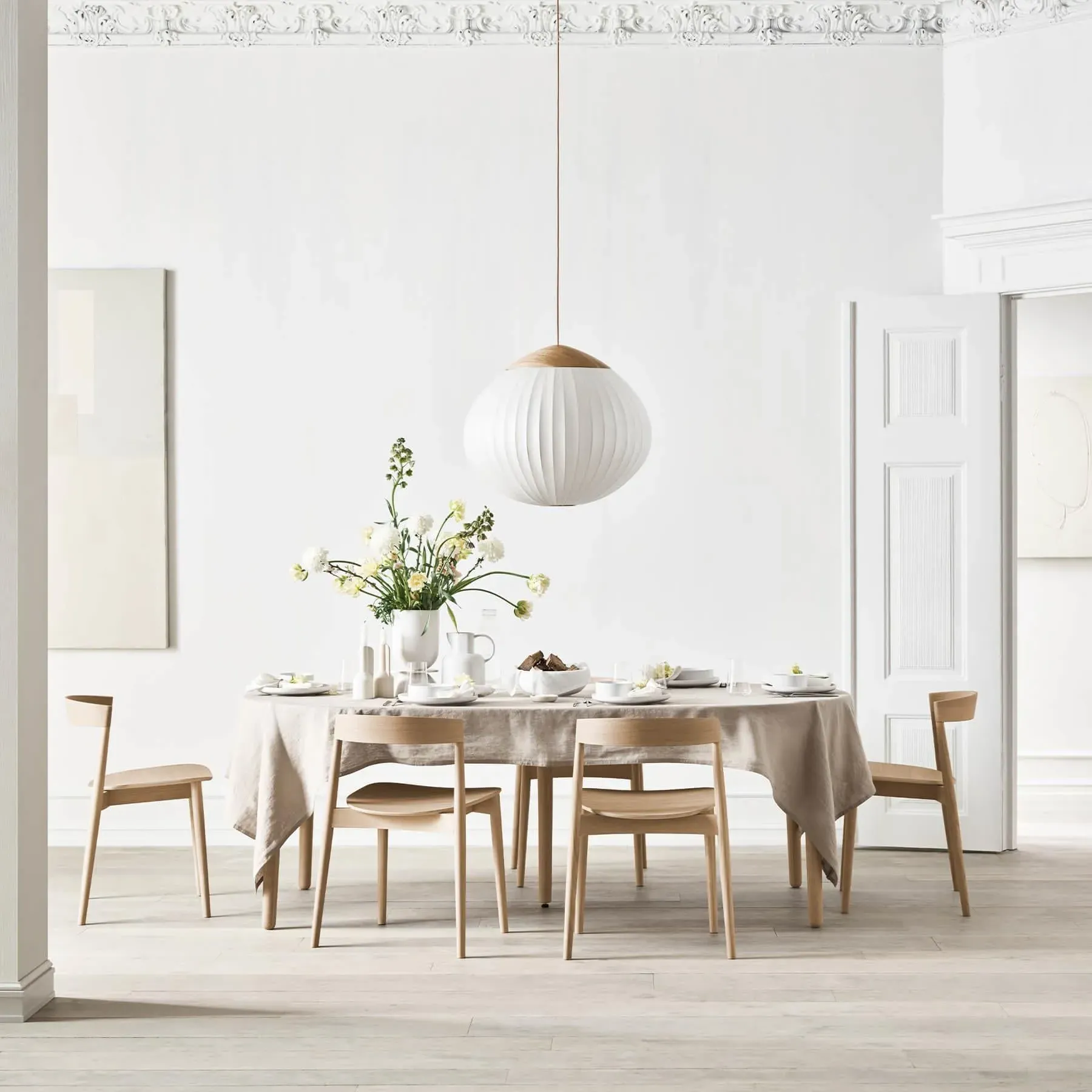 Stackable Dining Chair - Grey, Lacquered Oak