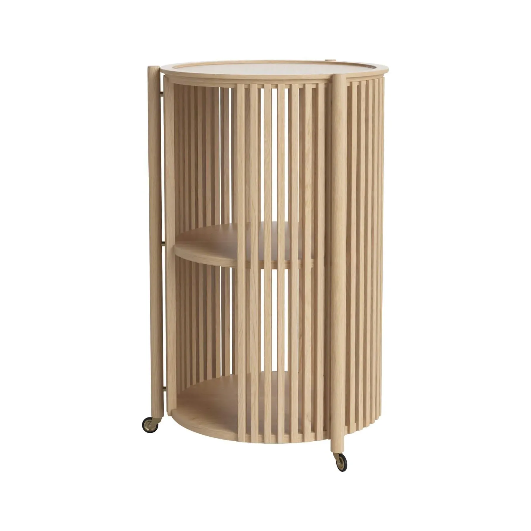 Story Bar Table with Storage - White Oiled Oak Veneer