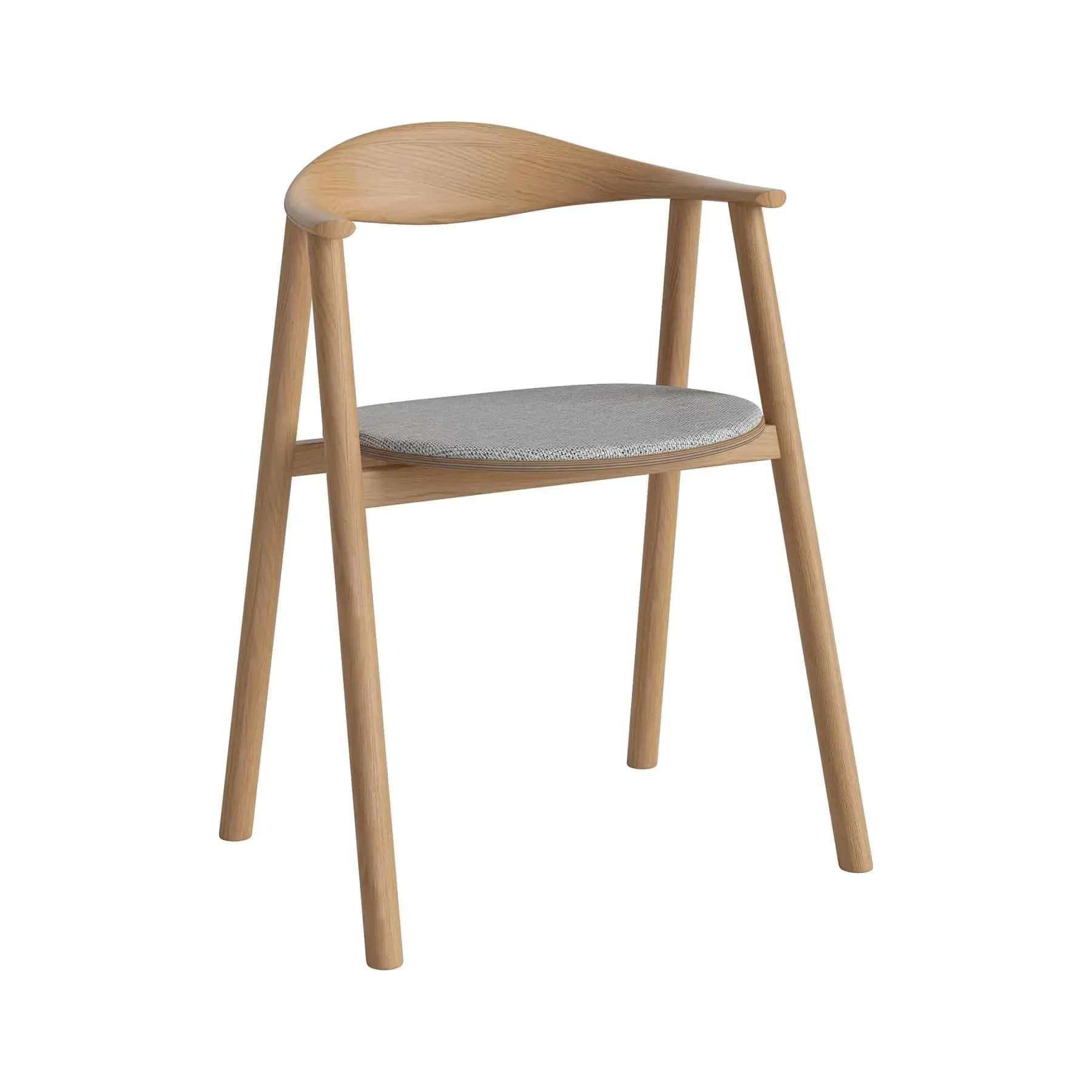 Swing Armchair Upholstered - Light Grey, Oak image