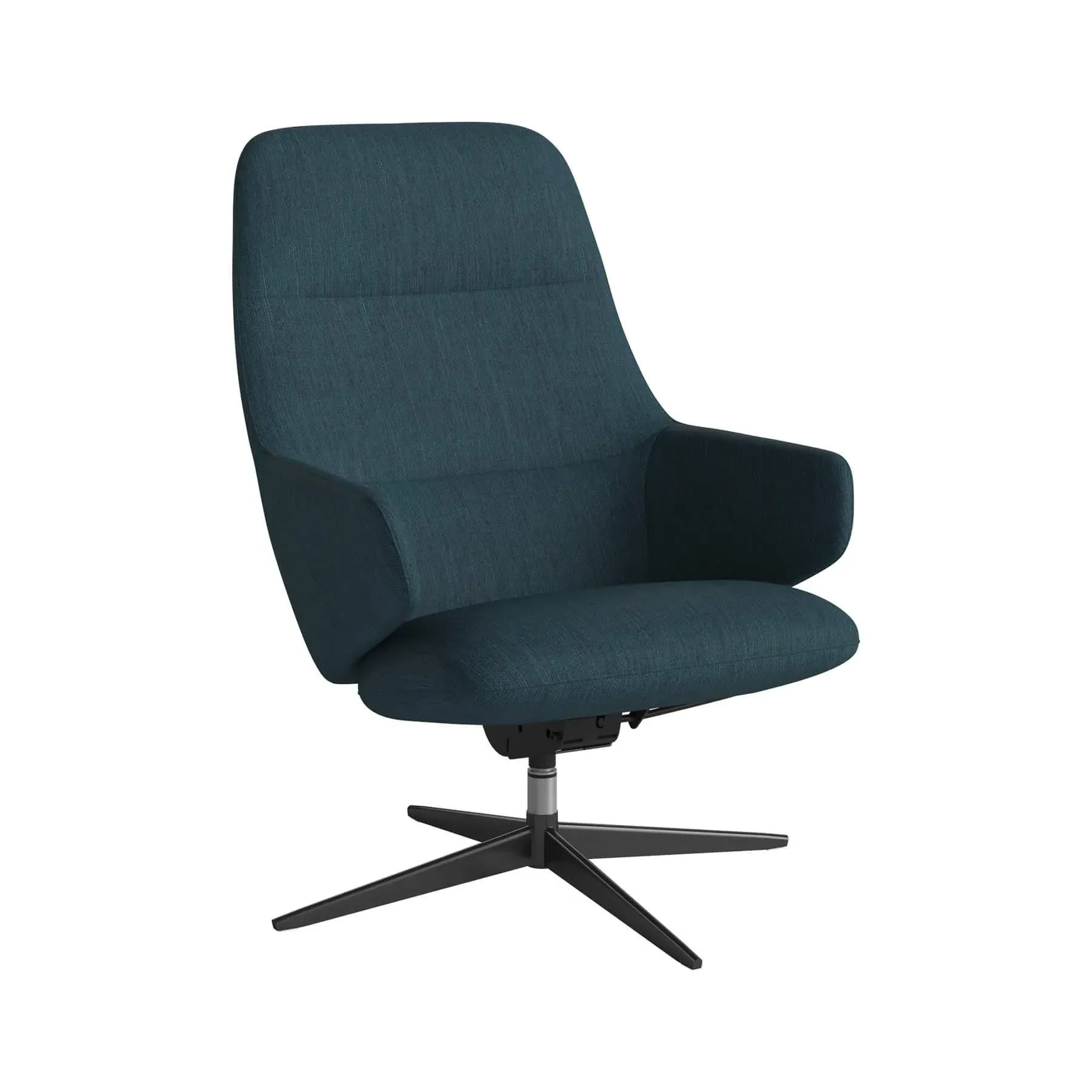 Swivel Armchair with Recliner - Blue, Fabric image