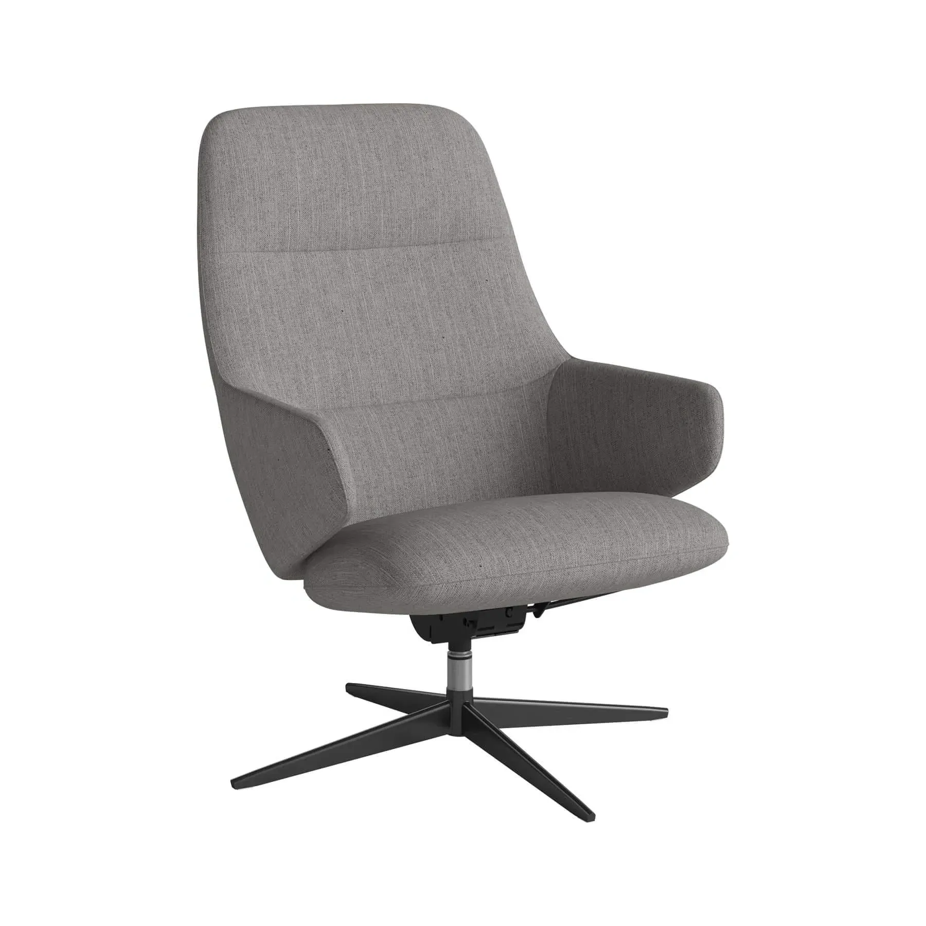 Swivel Armchair with Recliner - Grey, Fabric