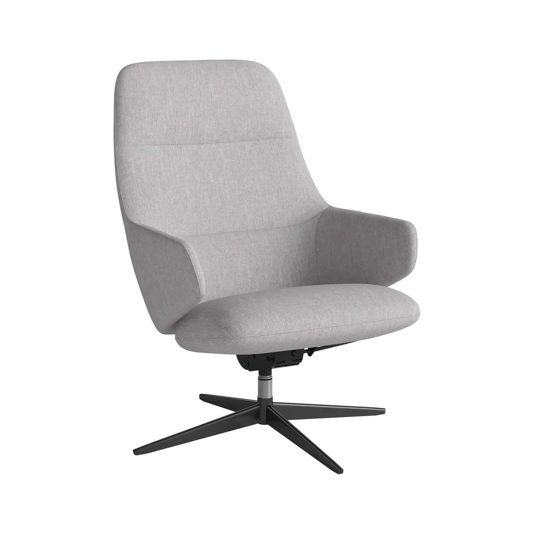 Swivel Armchair with Recliner - Grey, Fabric