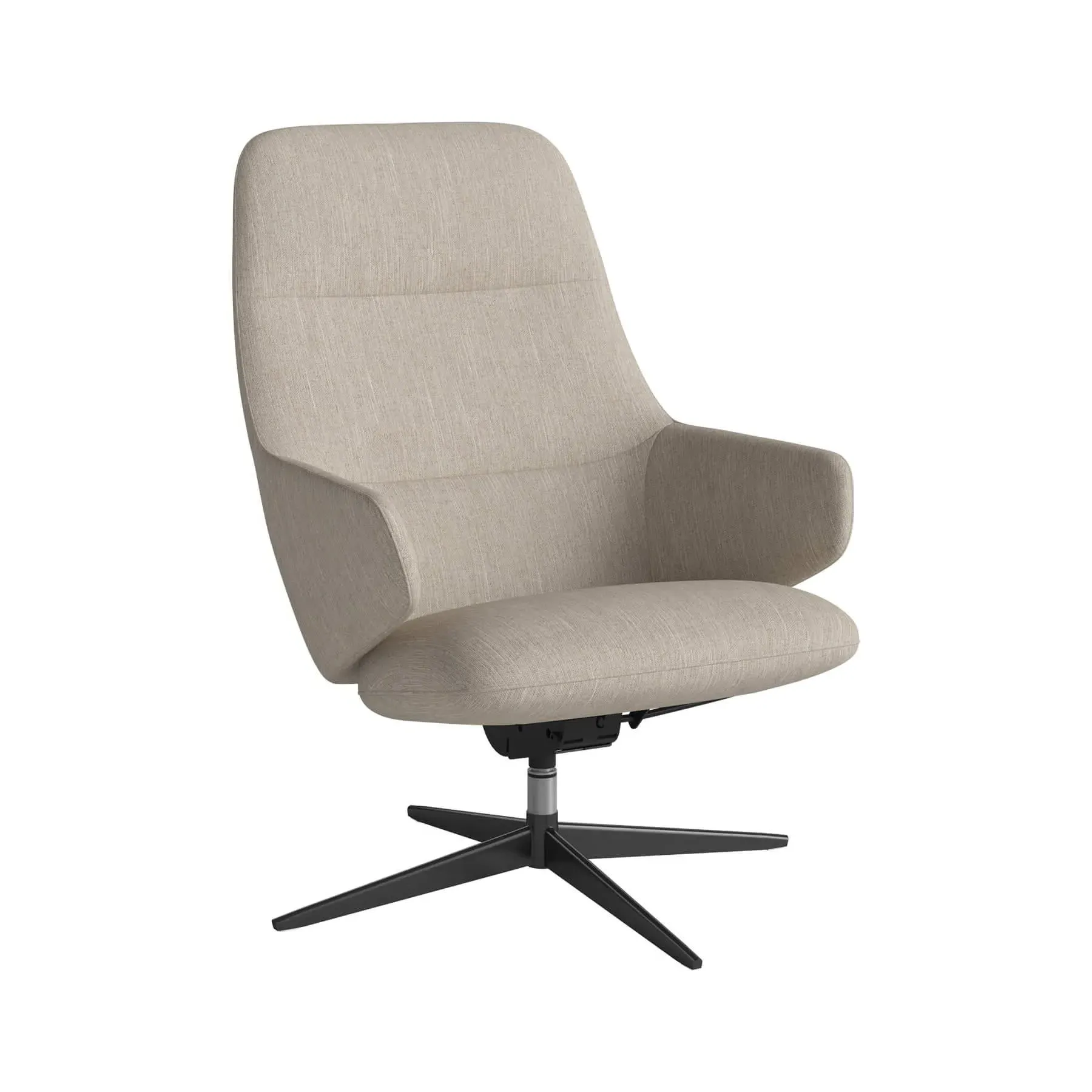 Swivel Armchair with Recliner - Sand, Fabric