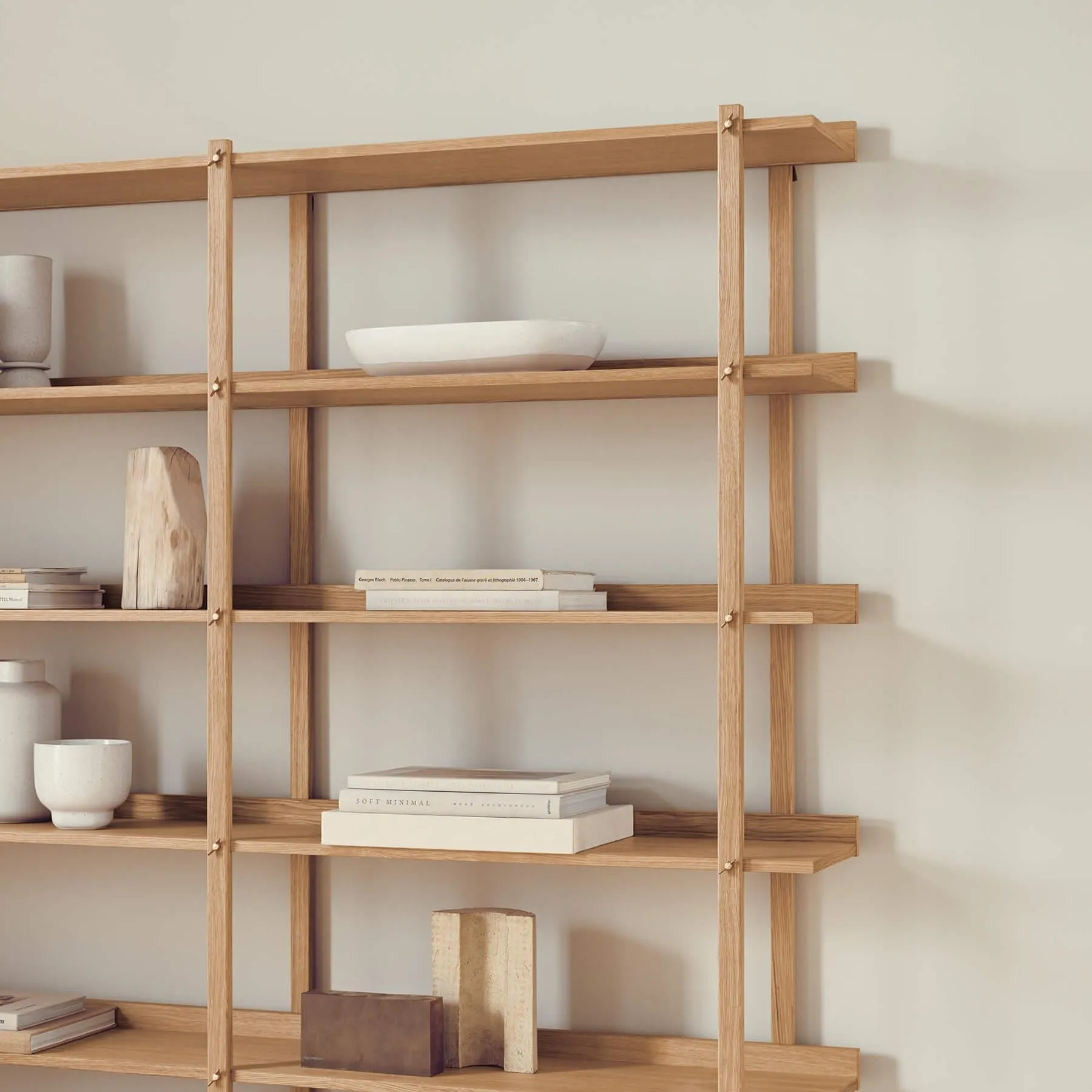 Tall Double Shelving Unit - Oiled Oak