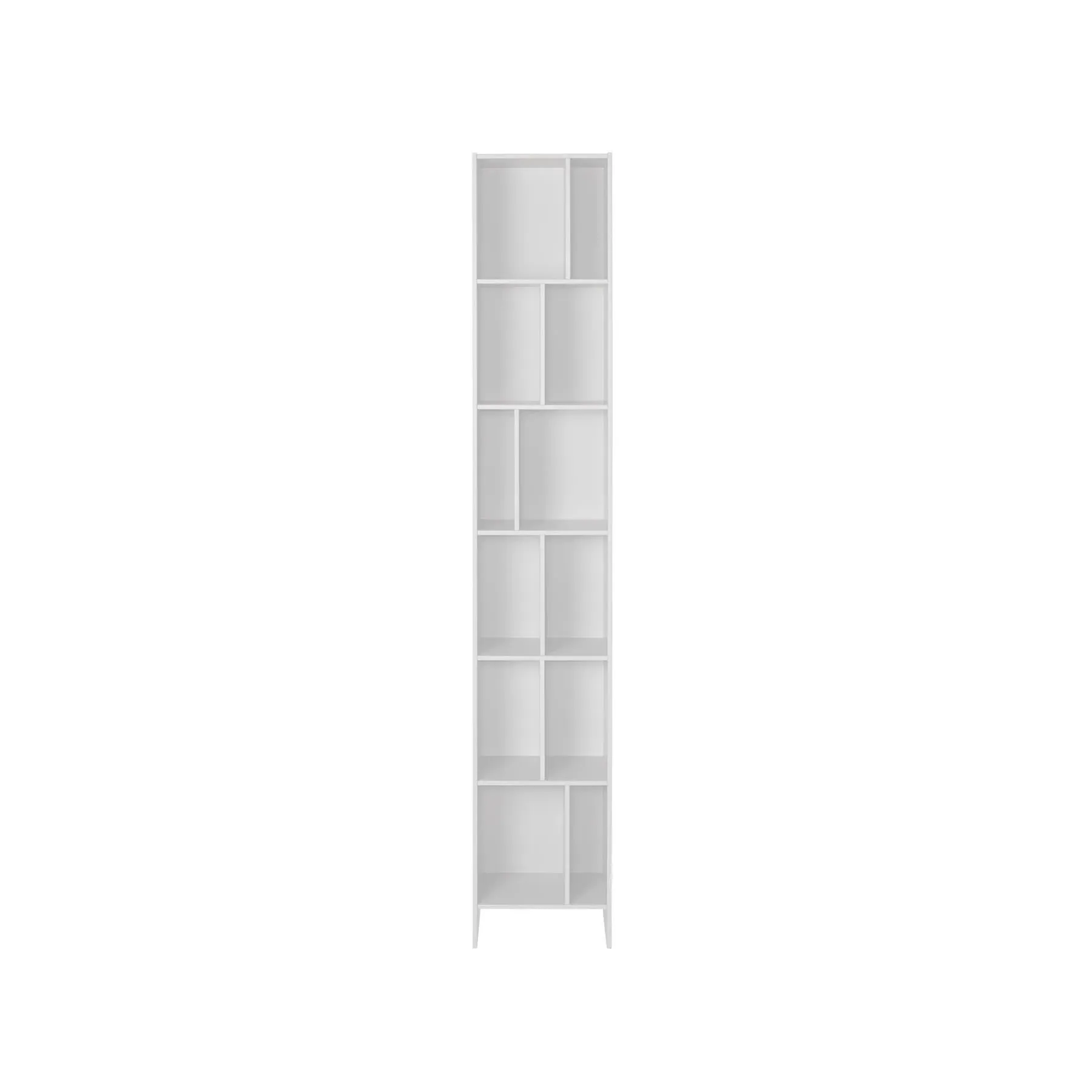 Tall Shelving Unit with Movable Partitions - White