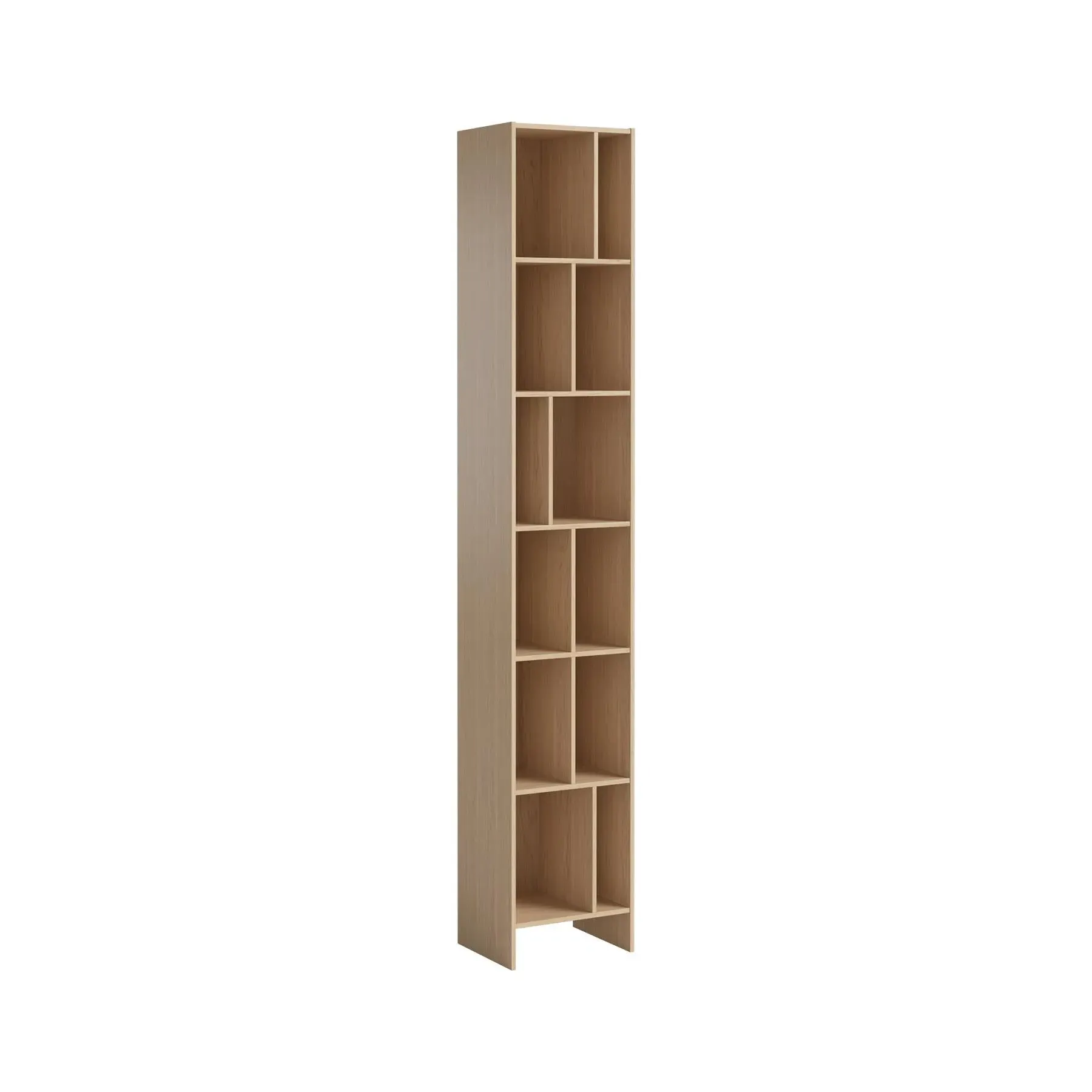 Tall Shelving Unit with Storage - White, Oak image