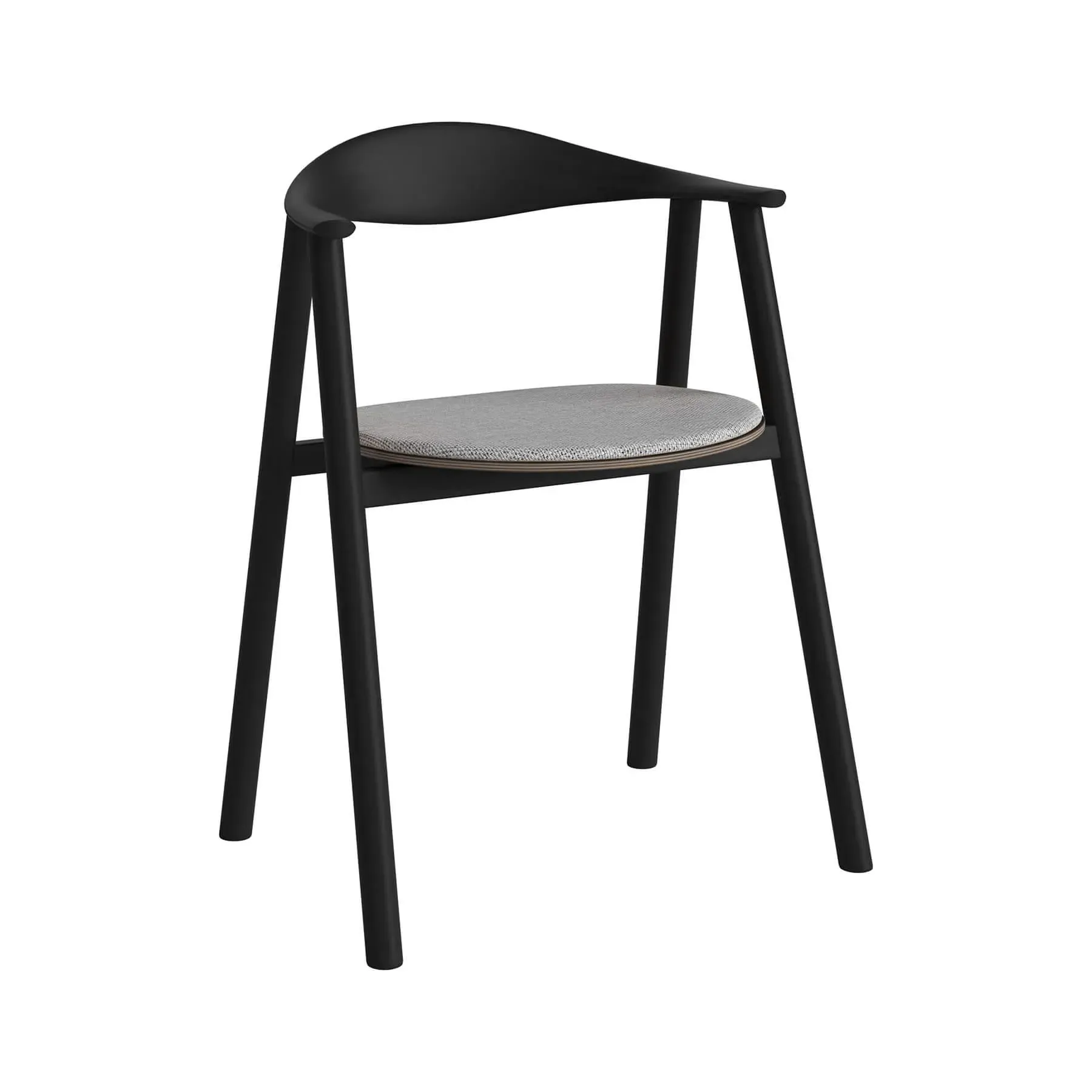 Upholstered Armchair with Curved Back - Grey image