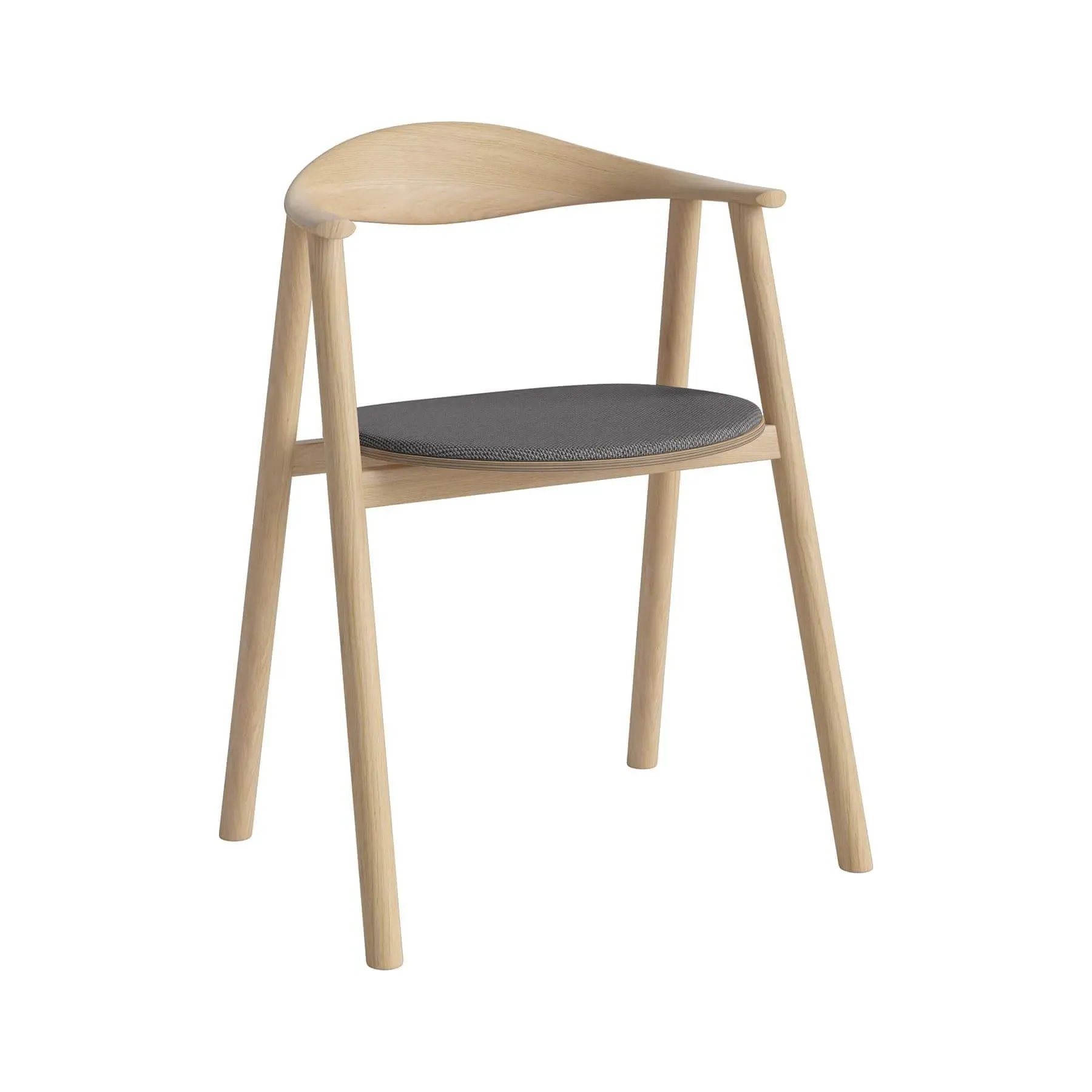 Upholstered Armchair with Curved Back - Grey