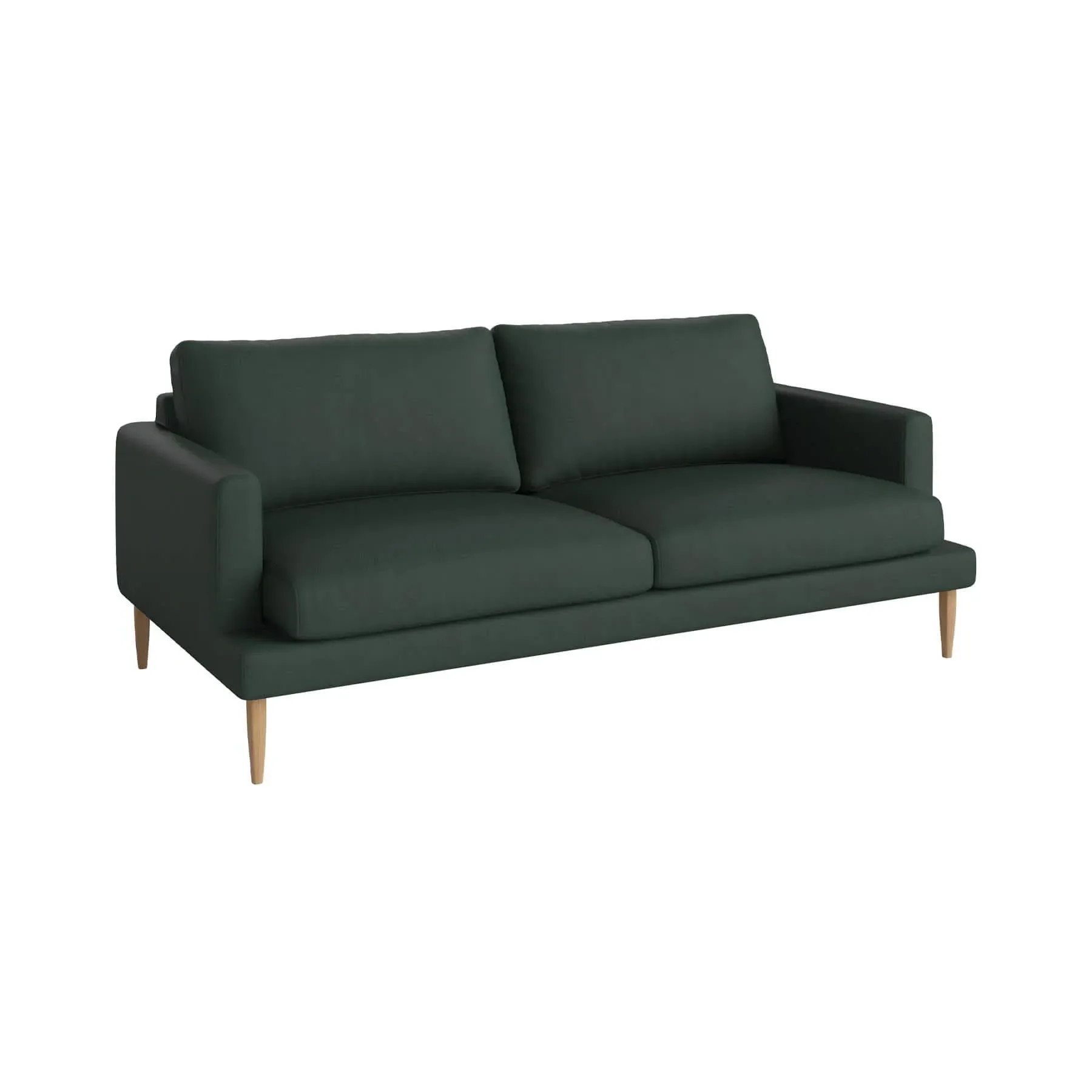 Veneda 2.5-Seater Sofa - Dark Green, Oak