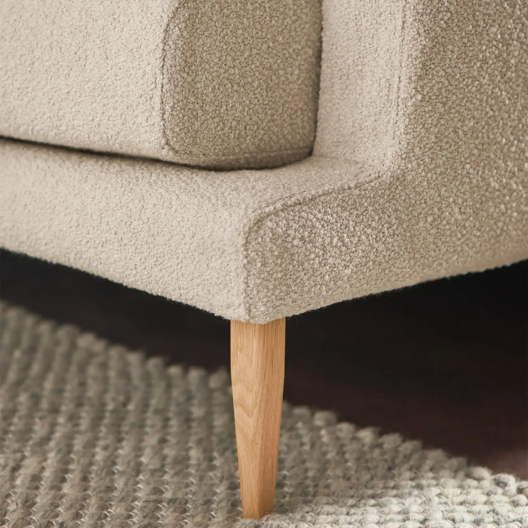 Veneda 2.5-Seater Sofa - Grey Brown, Oak