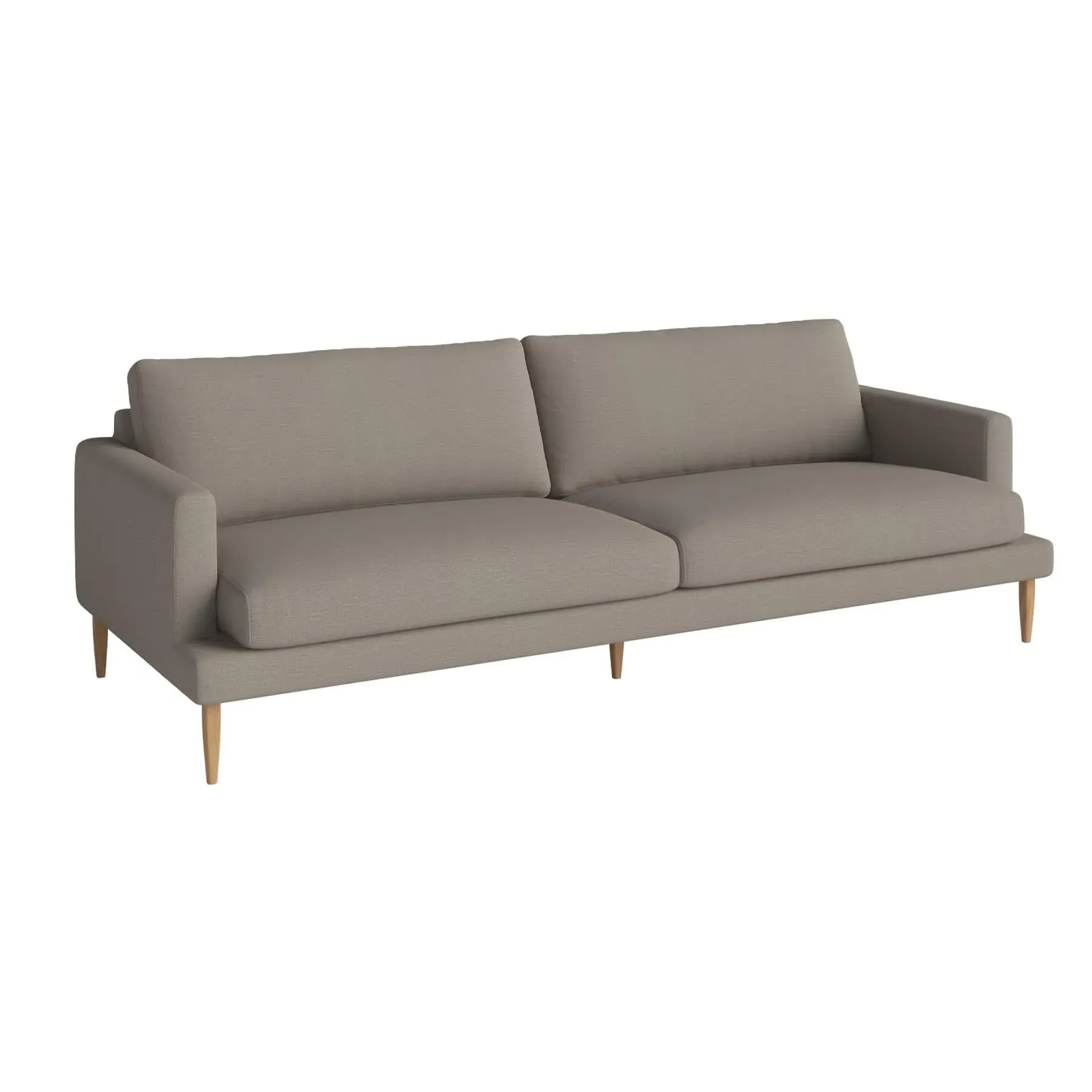 Veneda 3-Seater Sofa - Dark Beige, Oak