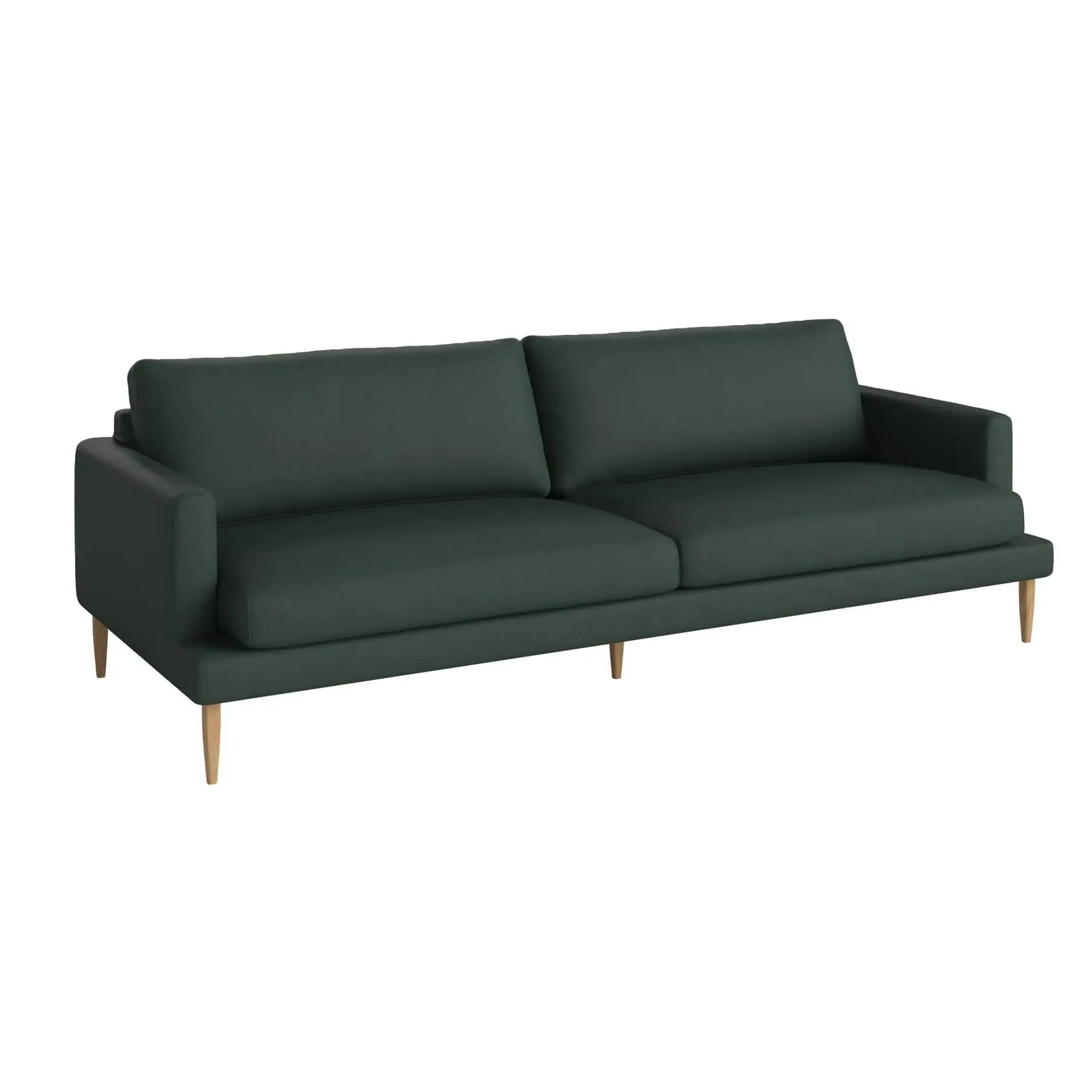 Veneda 3-Seater Sofa - Dark Green, Oak