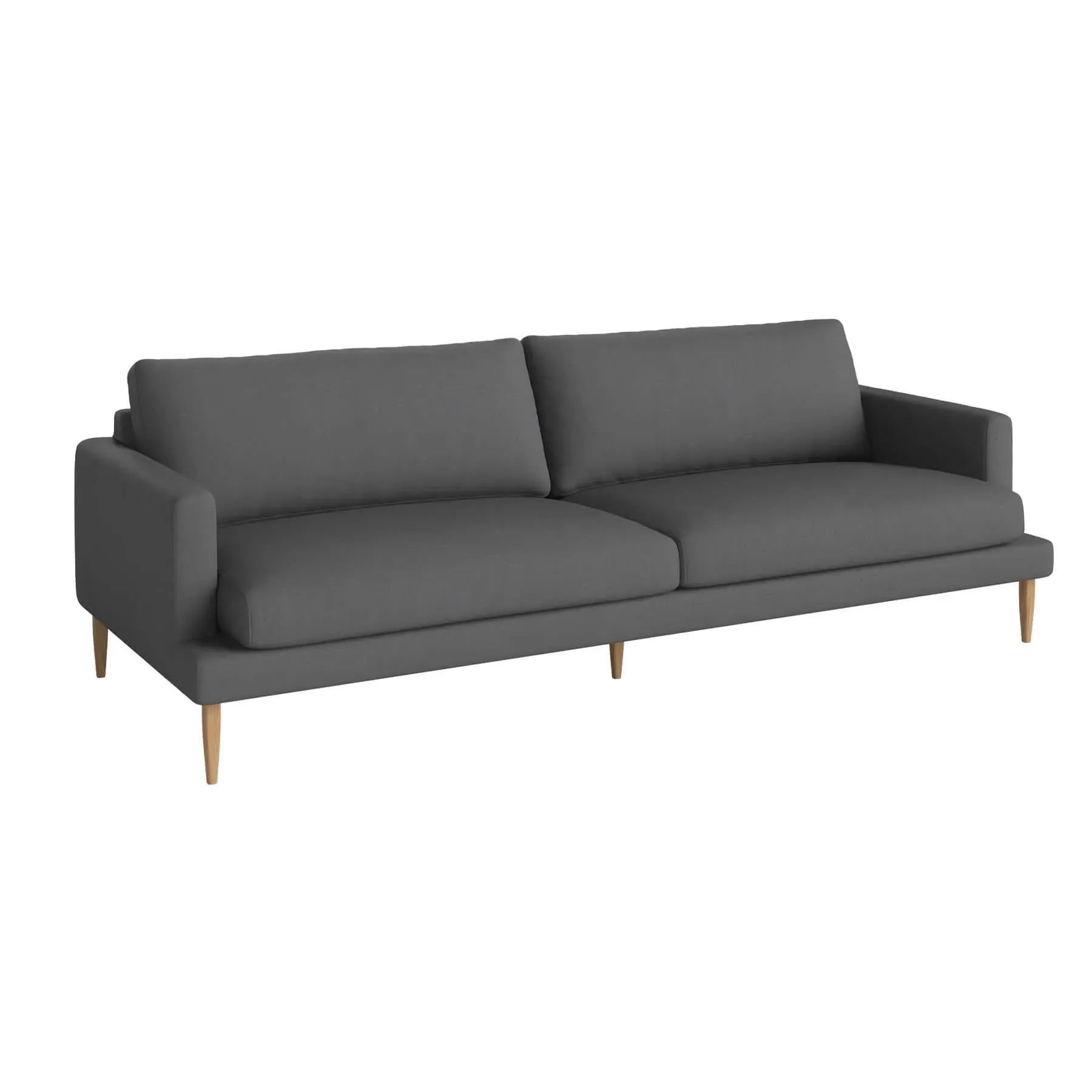 Veneda 3-Seater Sofa - Dark Grey, Oak
