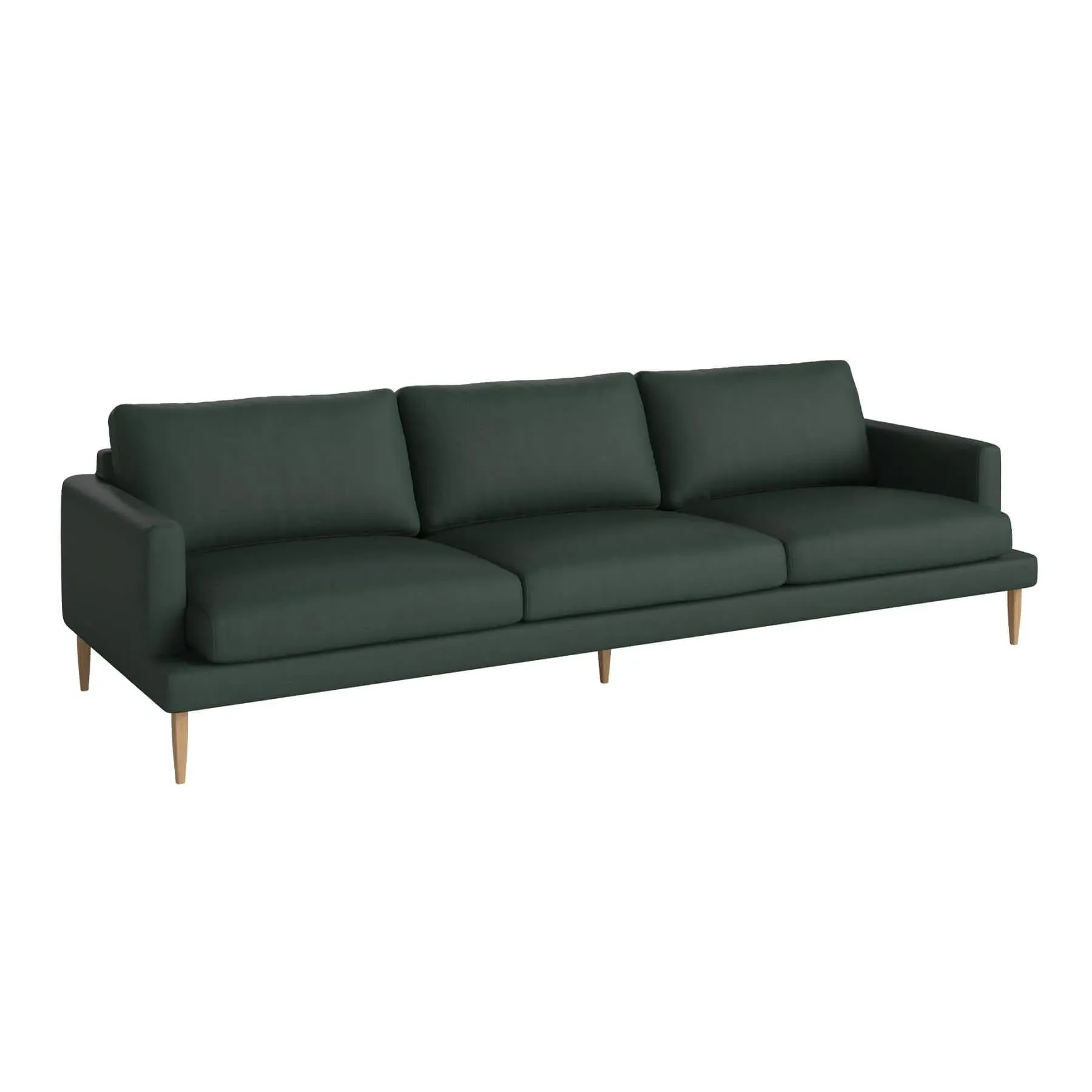 Veneda 4-Seater Sofa - Dark Green, Oak