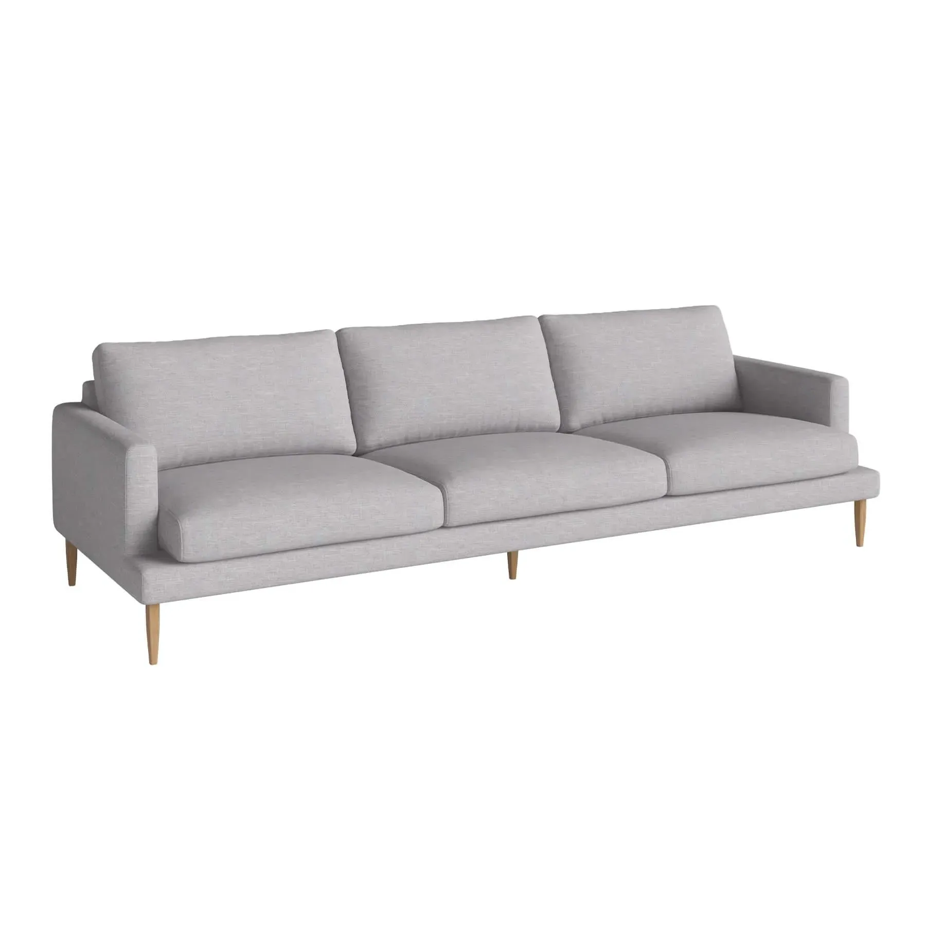 Veneda 4-Seater Sofa - Light Grey, Oak