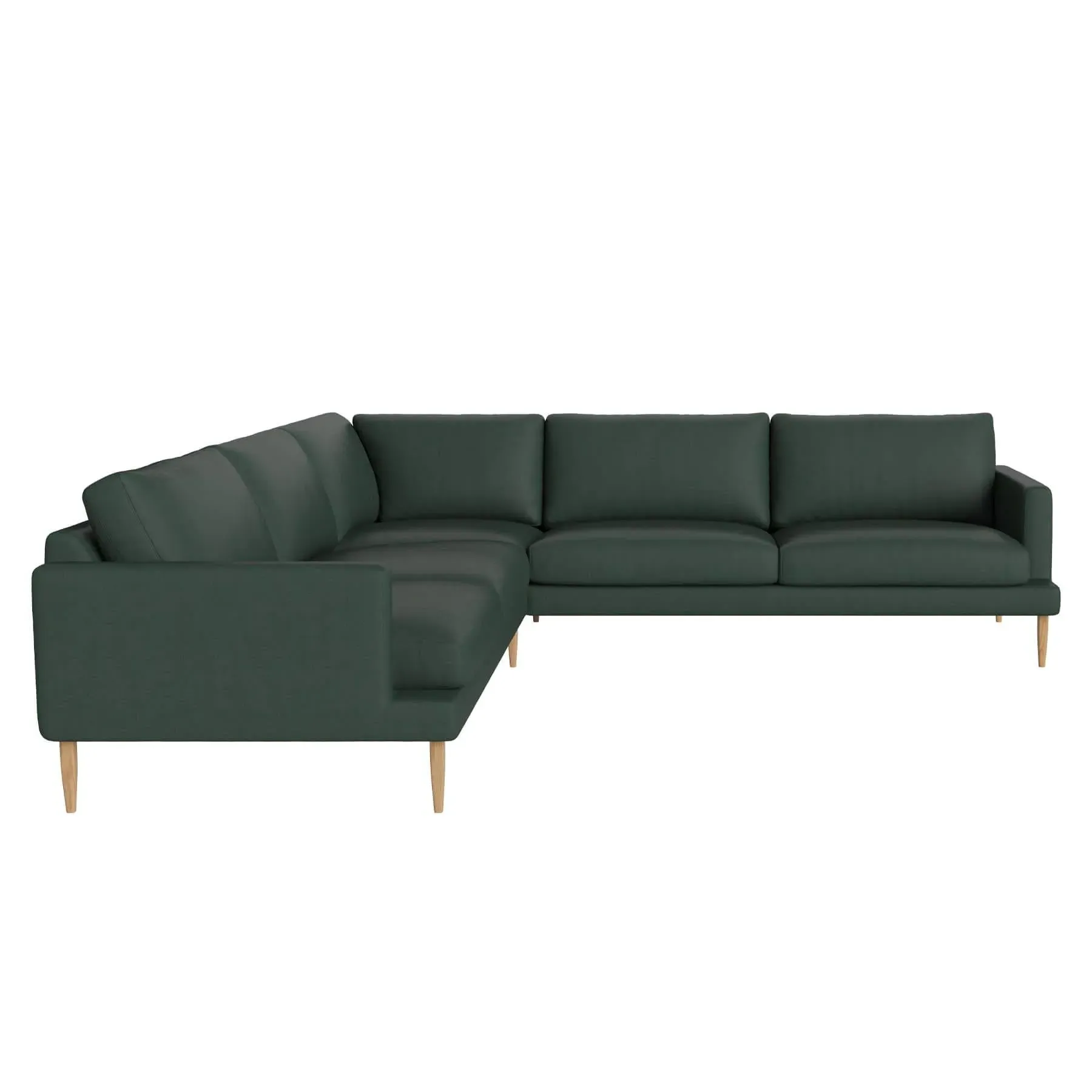 Veneda 6-Seater Corner Sofa - Dark Green, Oak