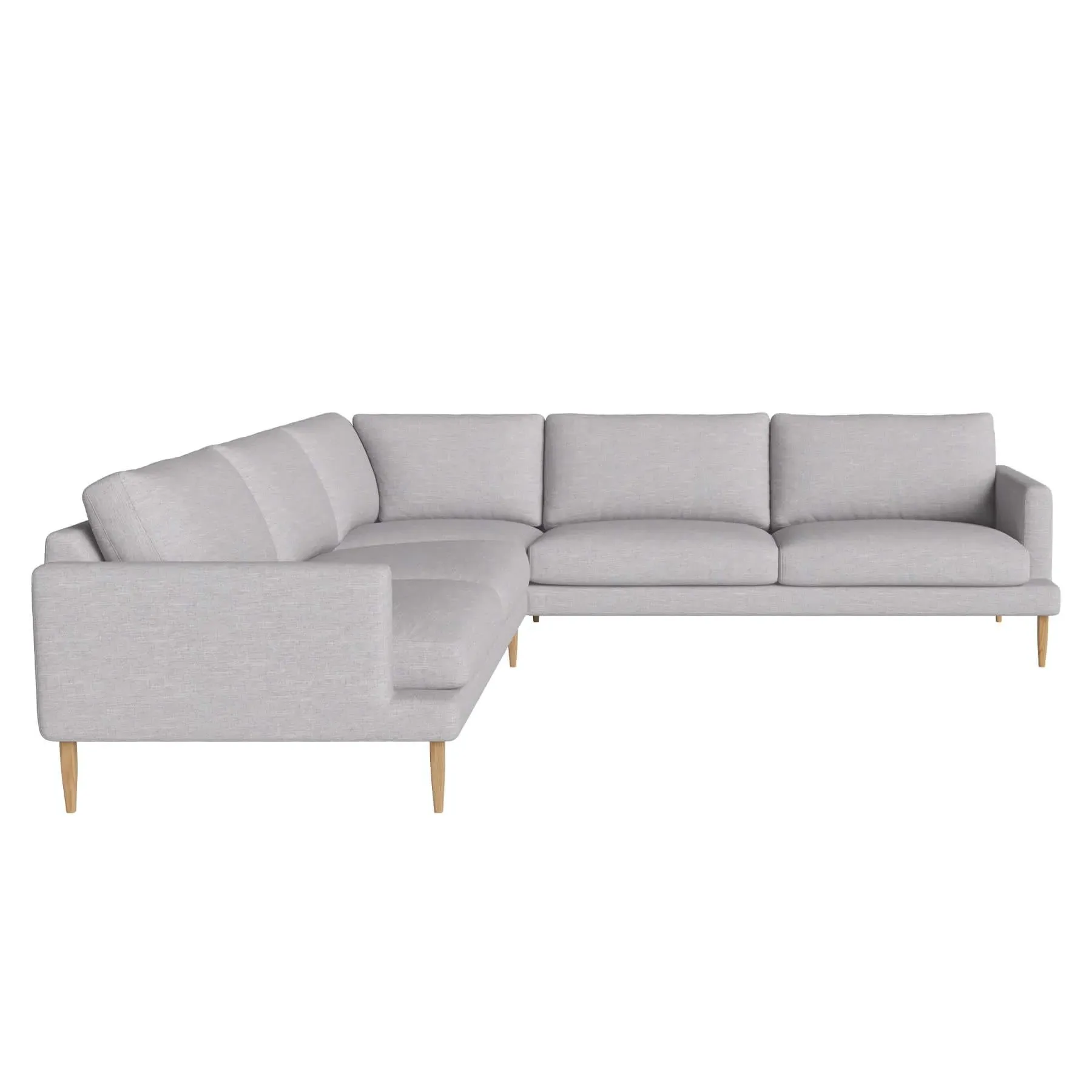 Veneda 6-Seater Corner Sofa - Light Grey, Oak