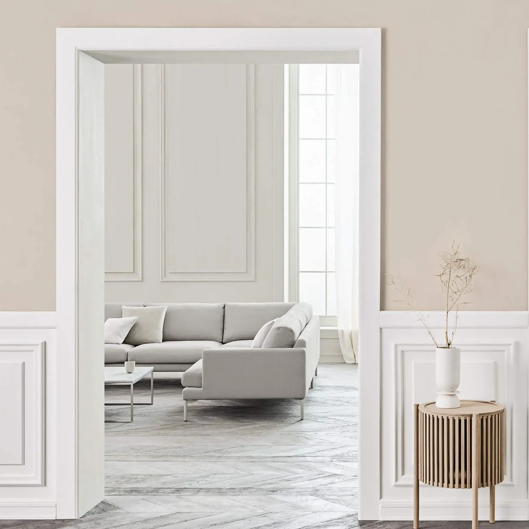 Veneda 6-Seater Corner Sofa - Sand, Oak