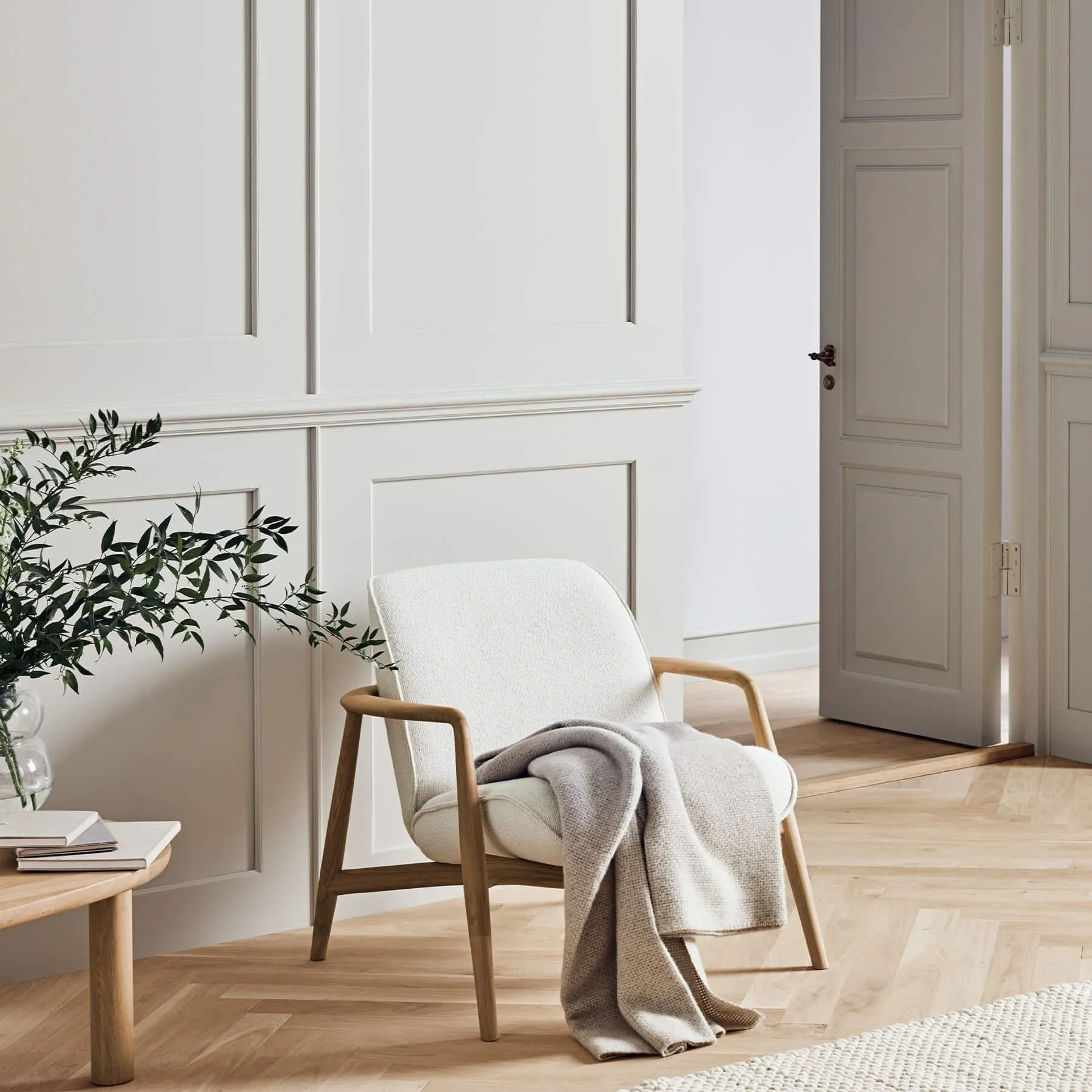 Wool Throw Blanket - Light Green, Premium Wool