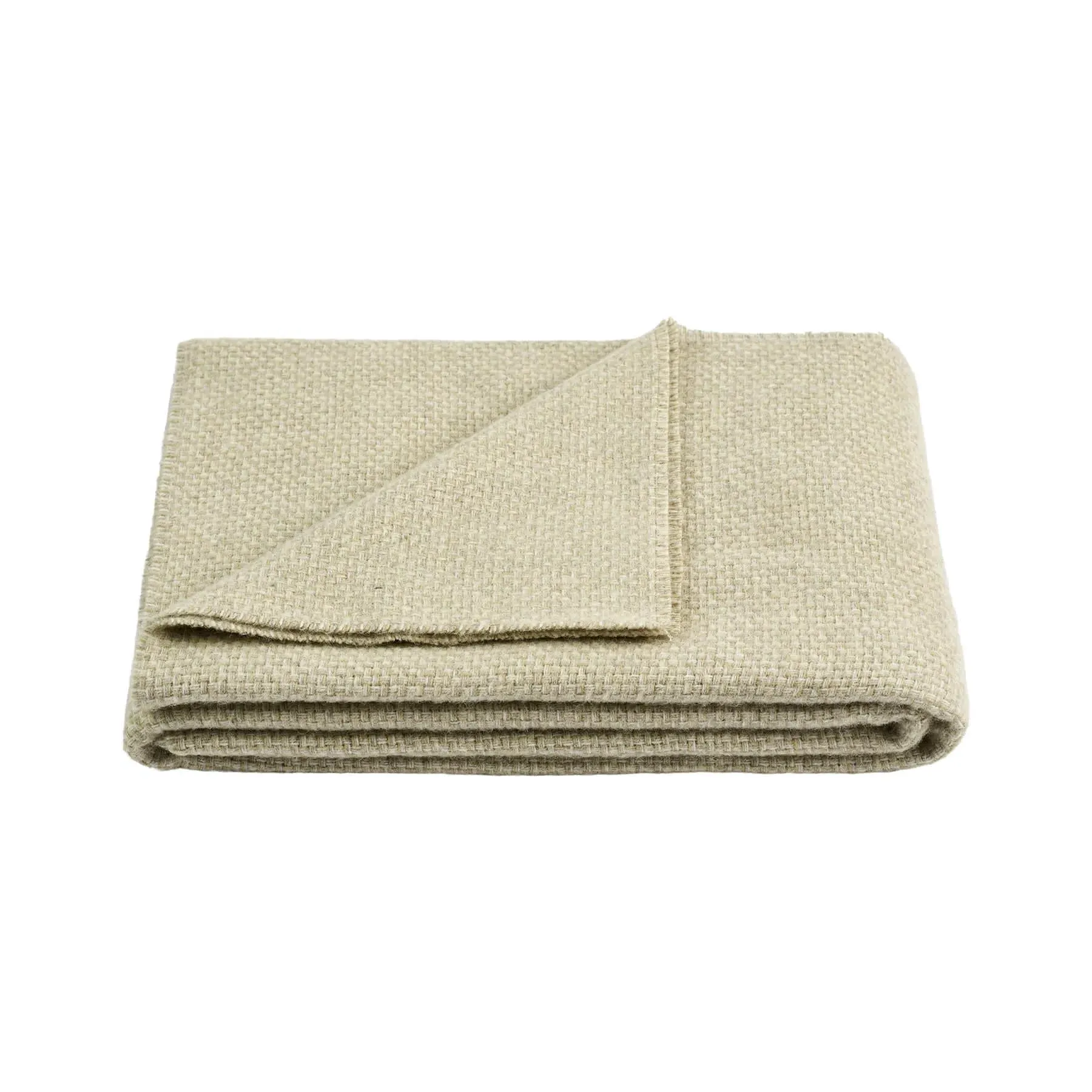 Wool Throw Blanket - Light Green, Premium Wool image