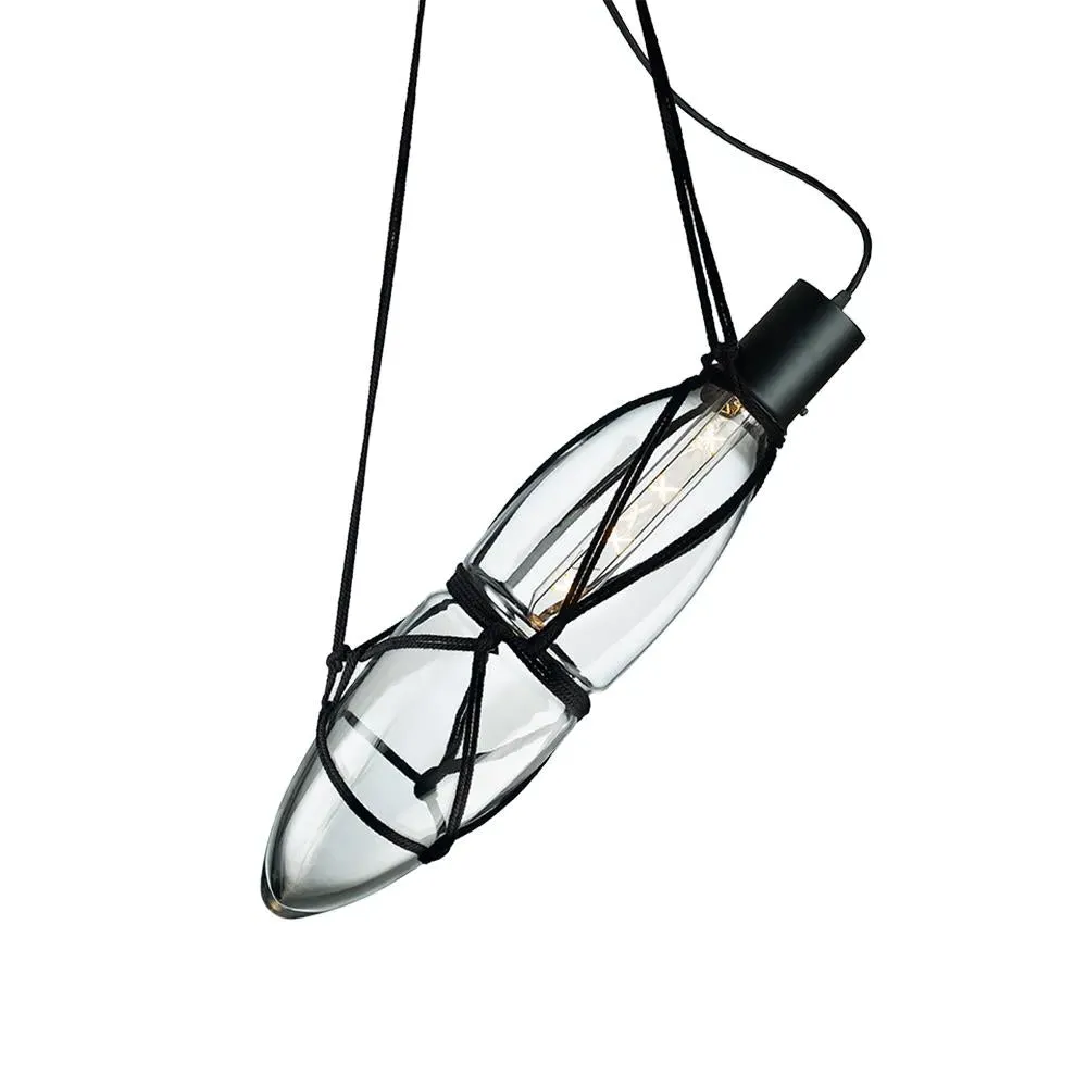 5-Light Pendant Cluster with Cord Detail - Glass