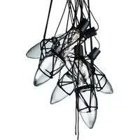 5-Light Pendant Cluster with Cord Detail - Glass