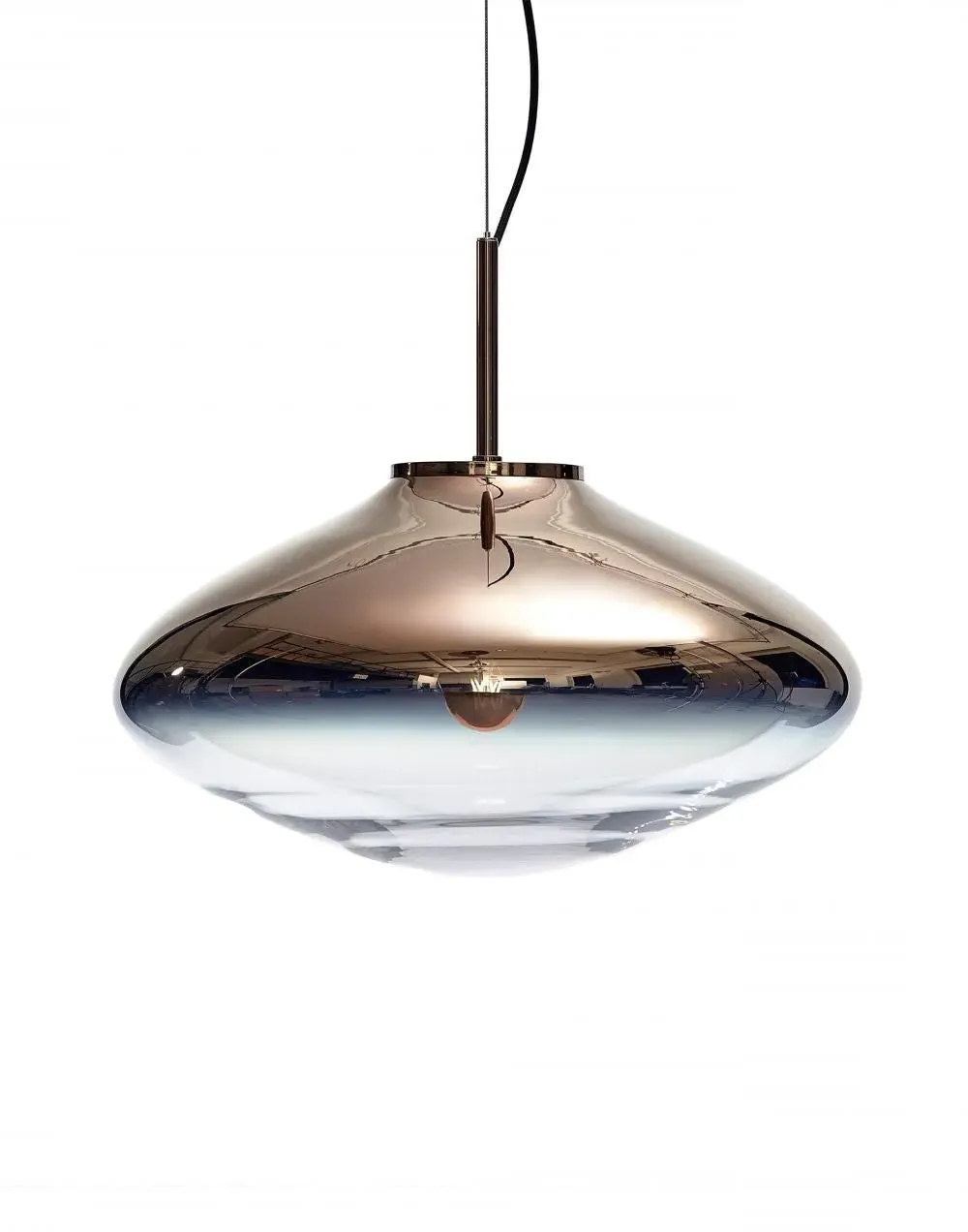 Disc Pendant Light - Copper, Crystal Glass