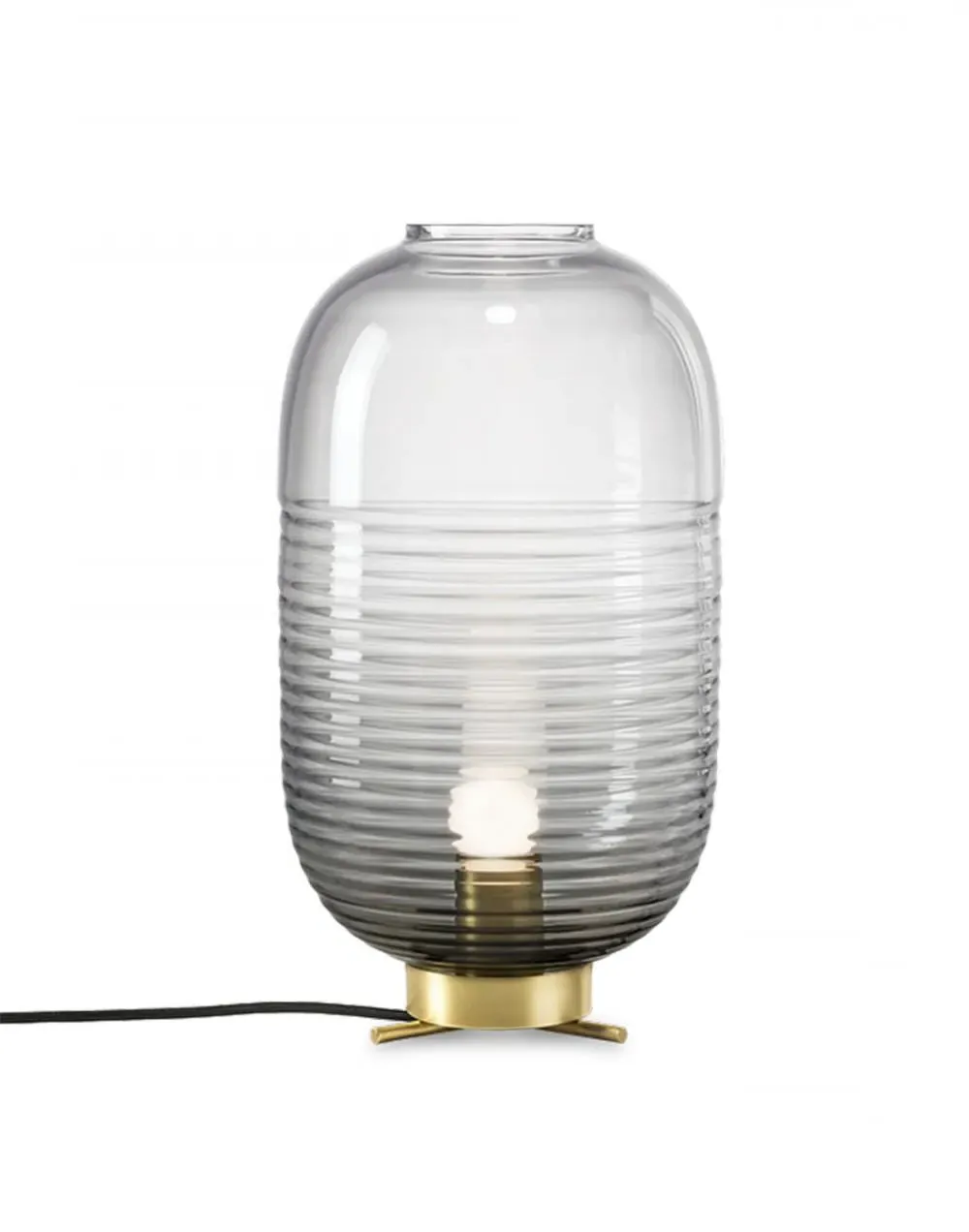 Lantern Table Lamp - Grey, Crystal Glass
