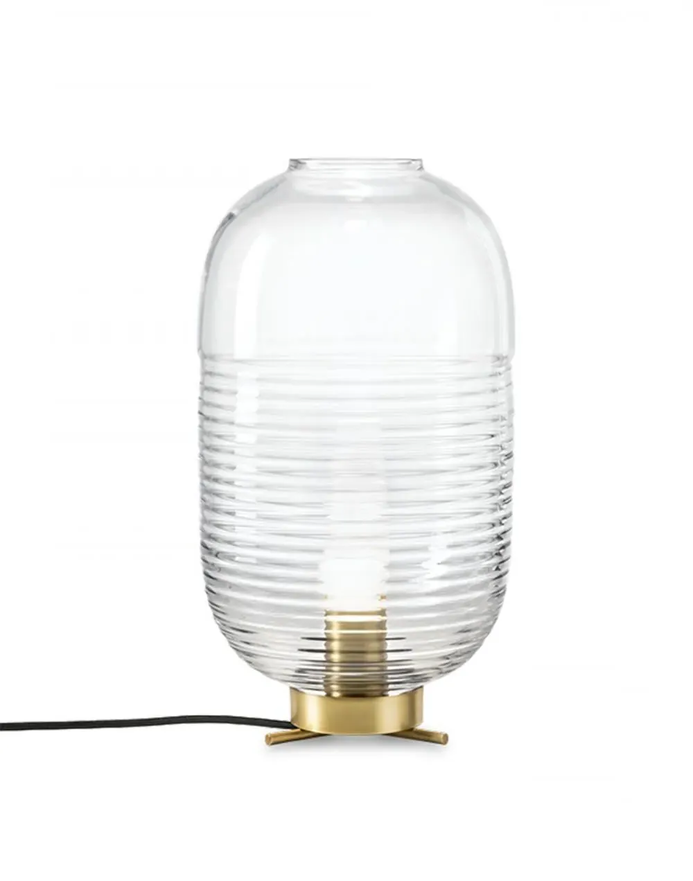 Lantern Table Lamp - White, Crystal Glass