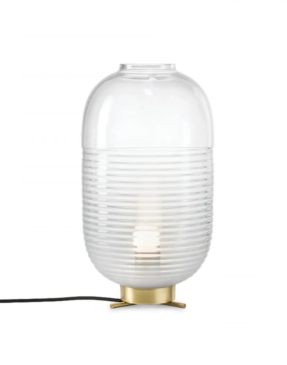 Lantern Table Lamp - White, Crystal Glass