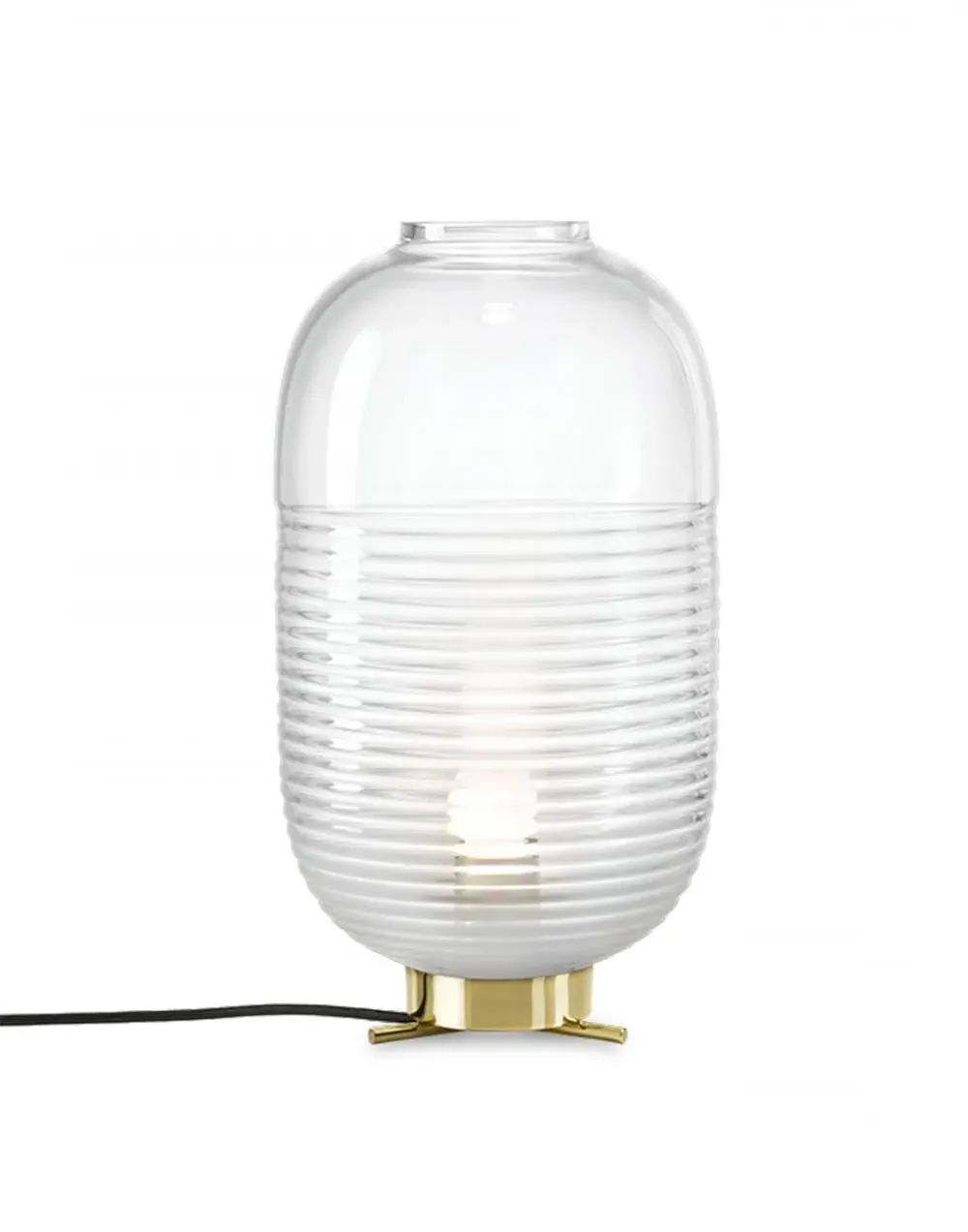Lantern Table Lamp - White, Crystal Glass