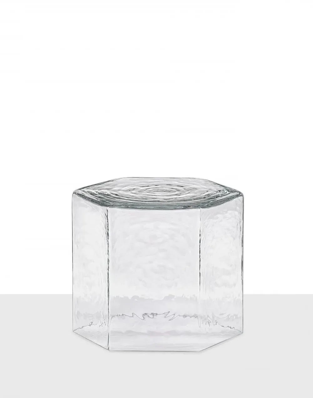 Large Hexagonal Side Table - Clear, Glass