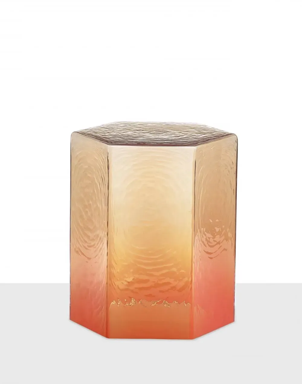 Large Hexagonal Side Table - Clear, Glass