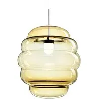 Large Pendant Light - Amber, Handblown Glass