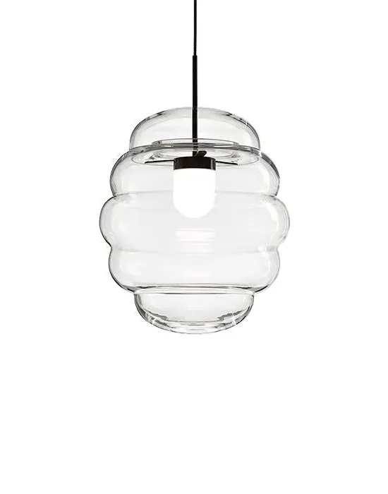 Large Pendant Light - Clear, Handblown Glass