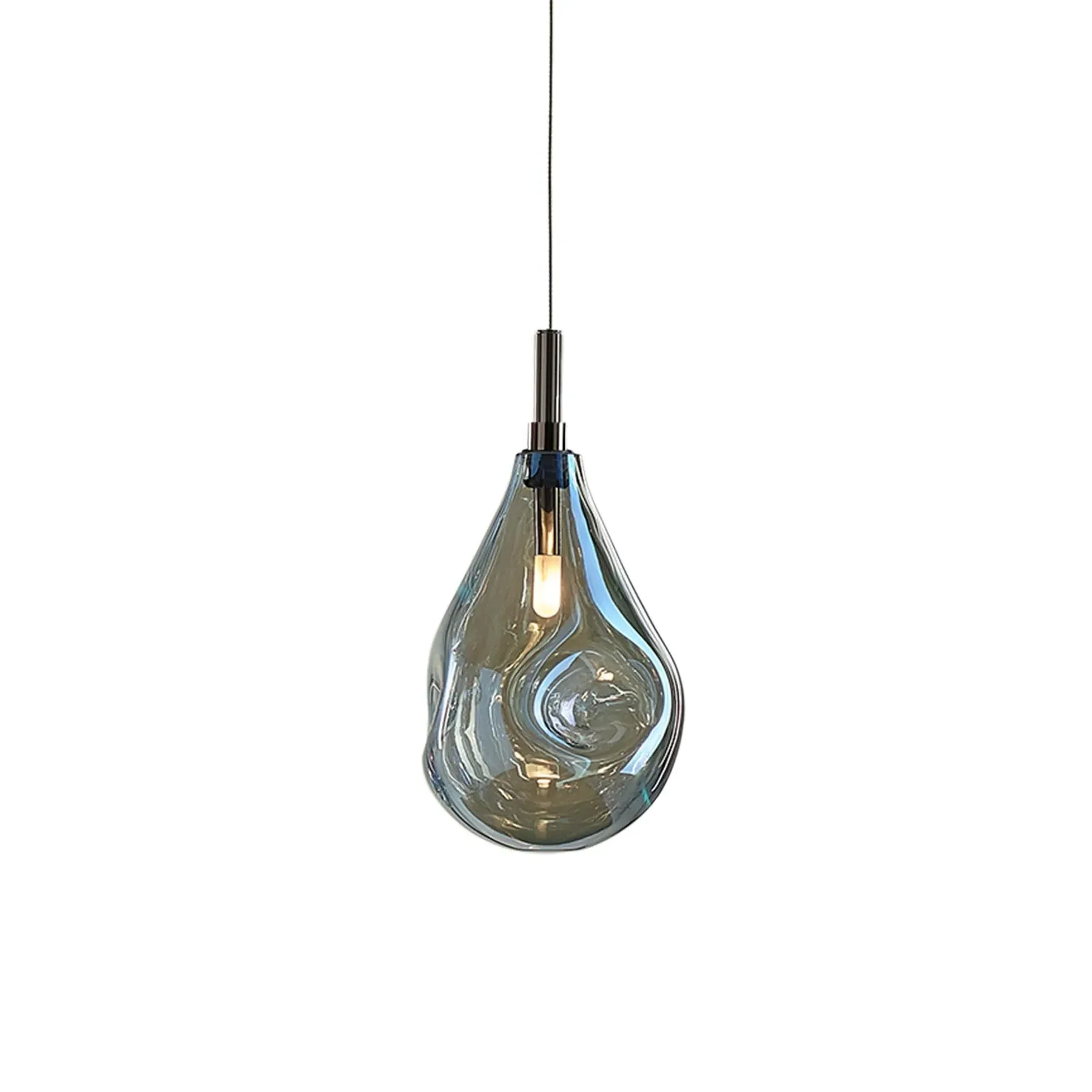 Mini Pendant Light Hand-Blown - Blue, Glass image