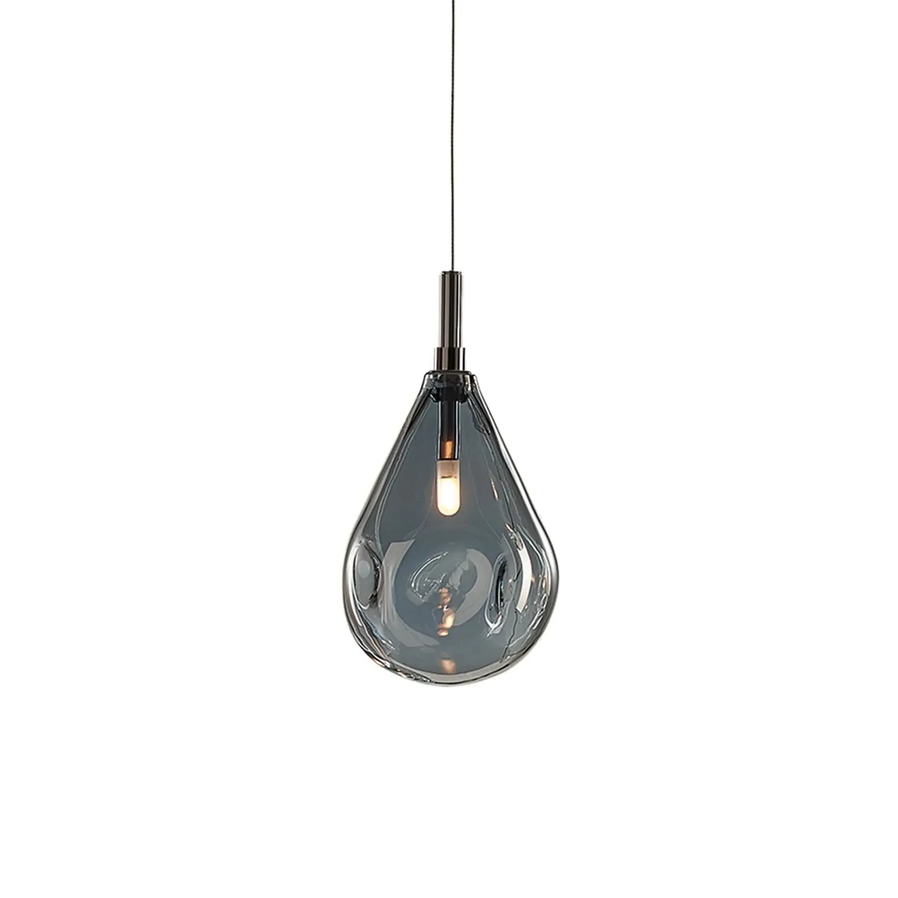 Mini Pendant Light Hand-Blown - Silver, Glass