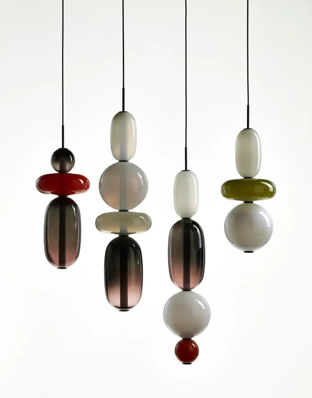 Pebbles Small Pendant Light Configuration 6 - Glass