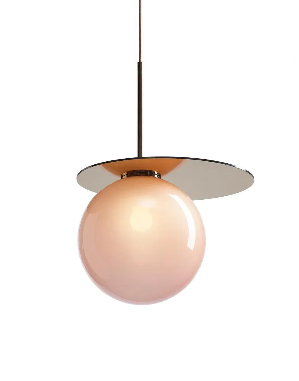 Pendant Light with Glass Ball - Pink, Metal