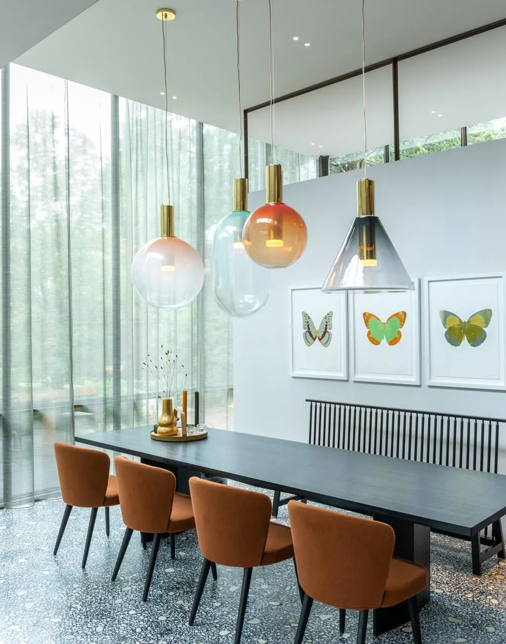 Small Ball Pendant Light - Smoke, Glass