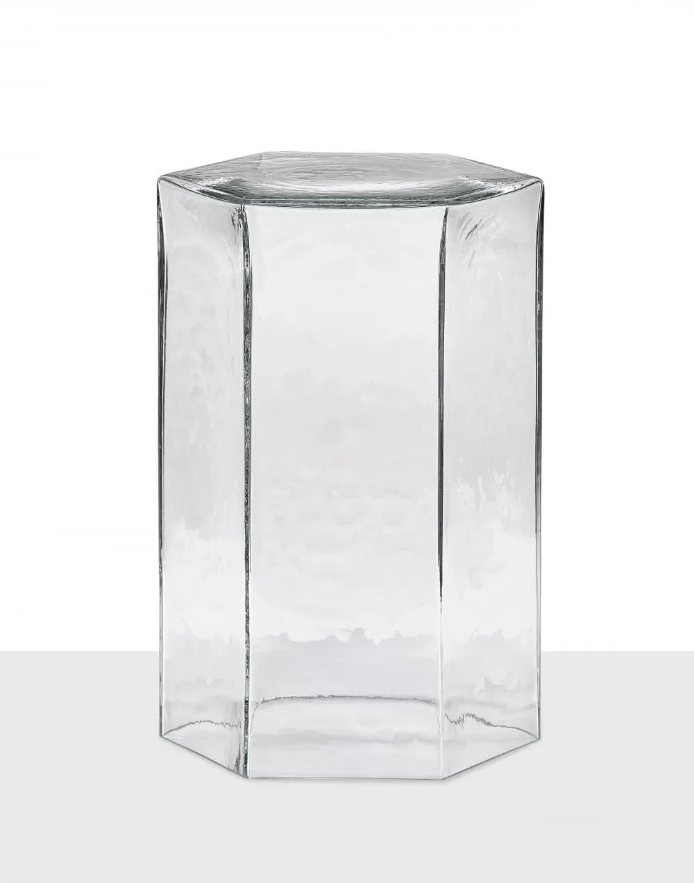 Small Hexagonal Side Table - Clear, Glass