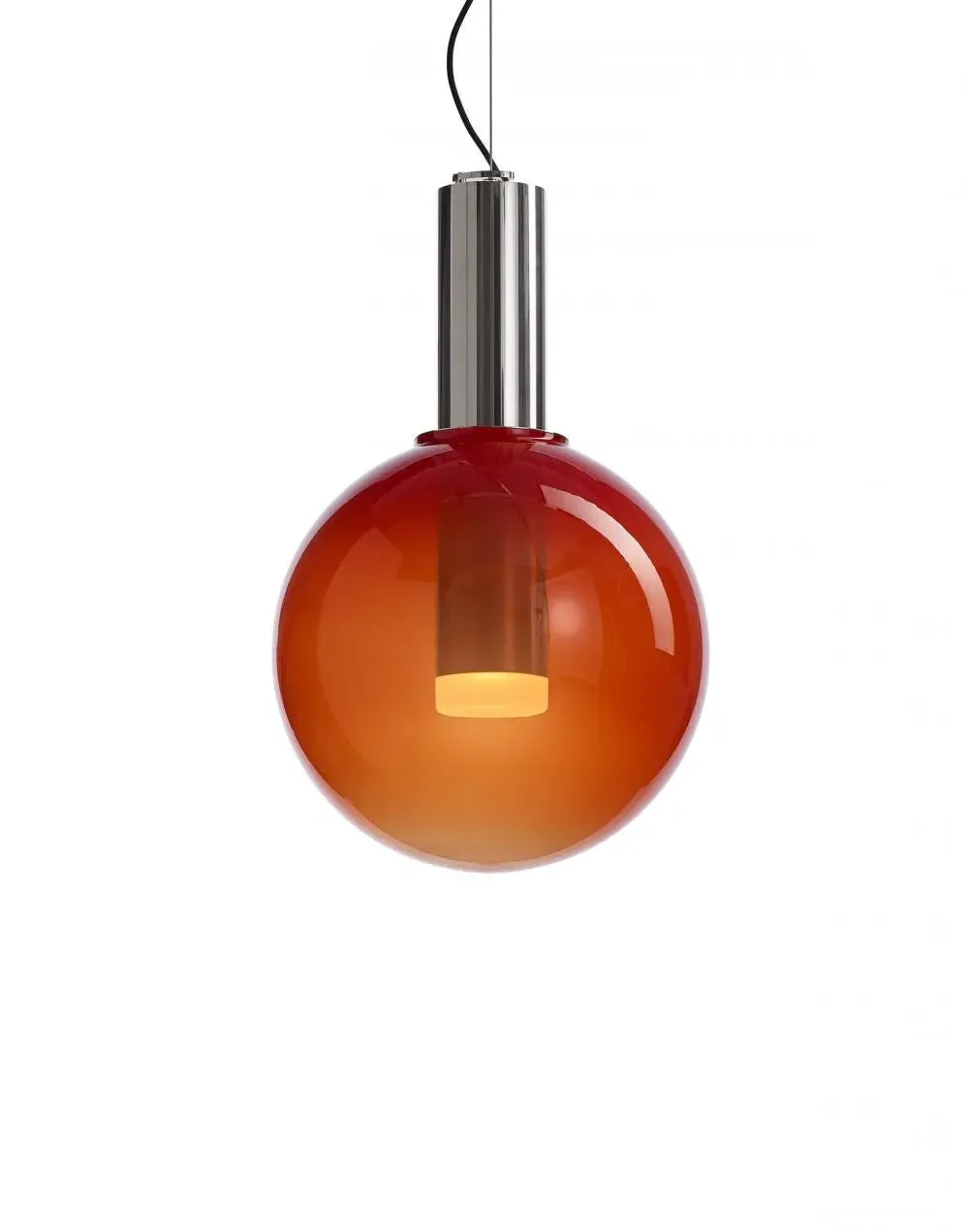 Small Pendant Light Ball - Red, Glass